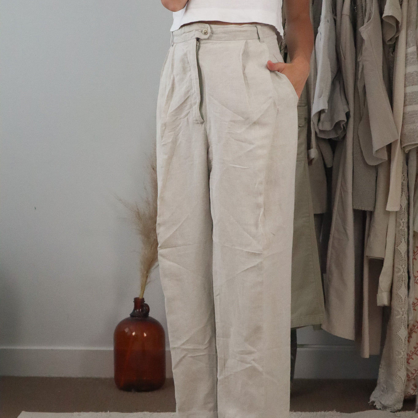 Vintage x Linen Blend Trousers (L/XL)