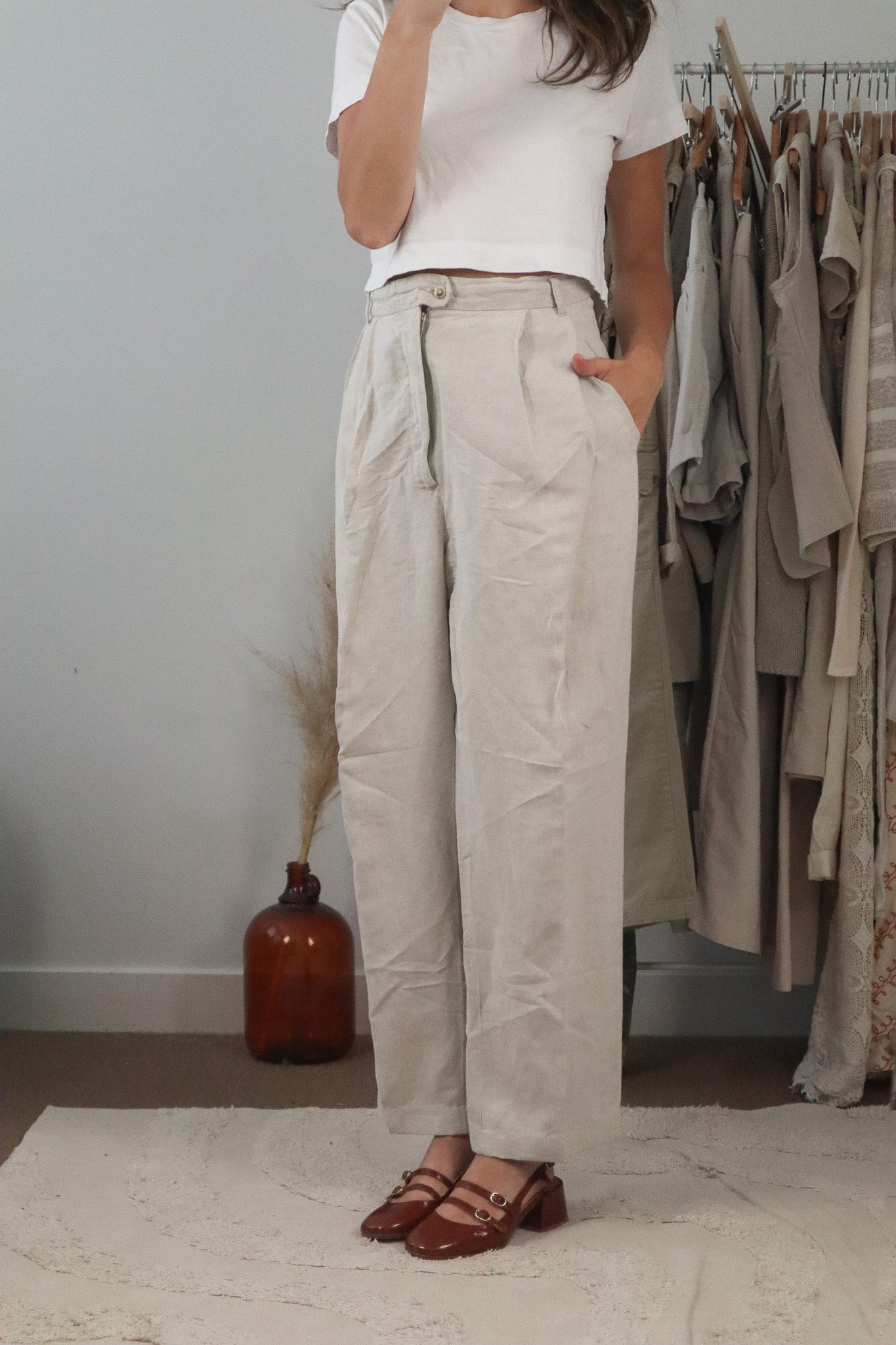 Vintage x Linen Blend Trousers (L/XL)