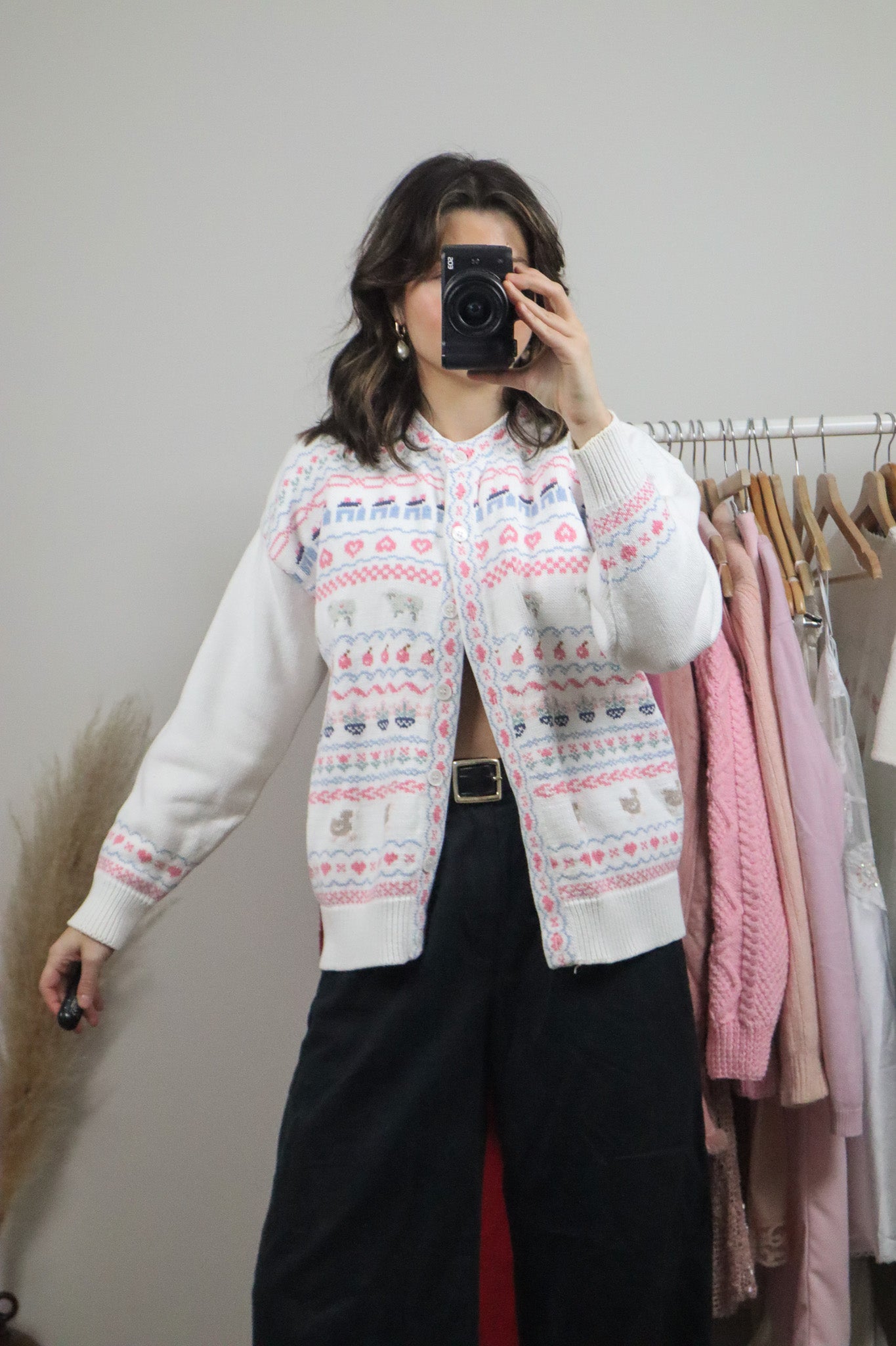 Vintage x Patterned Cardigan (S/M)