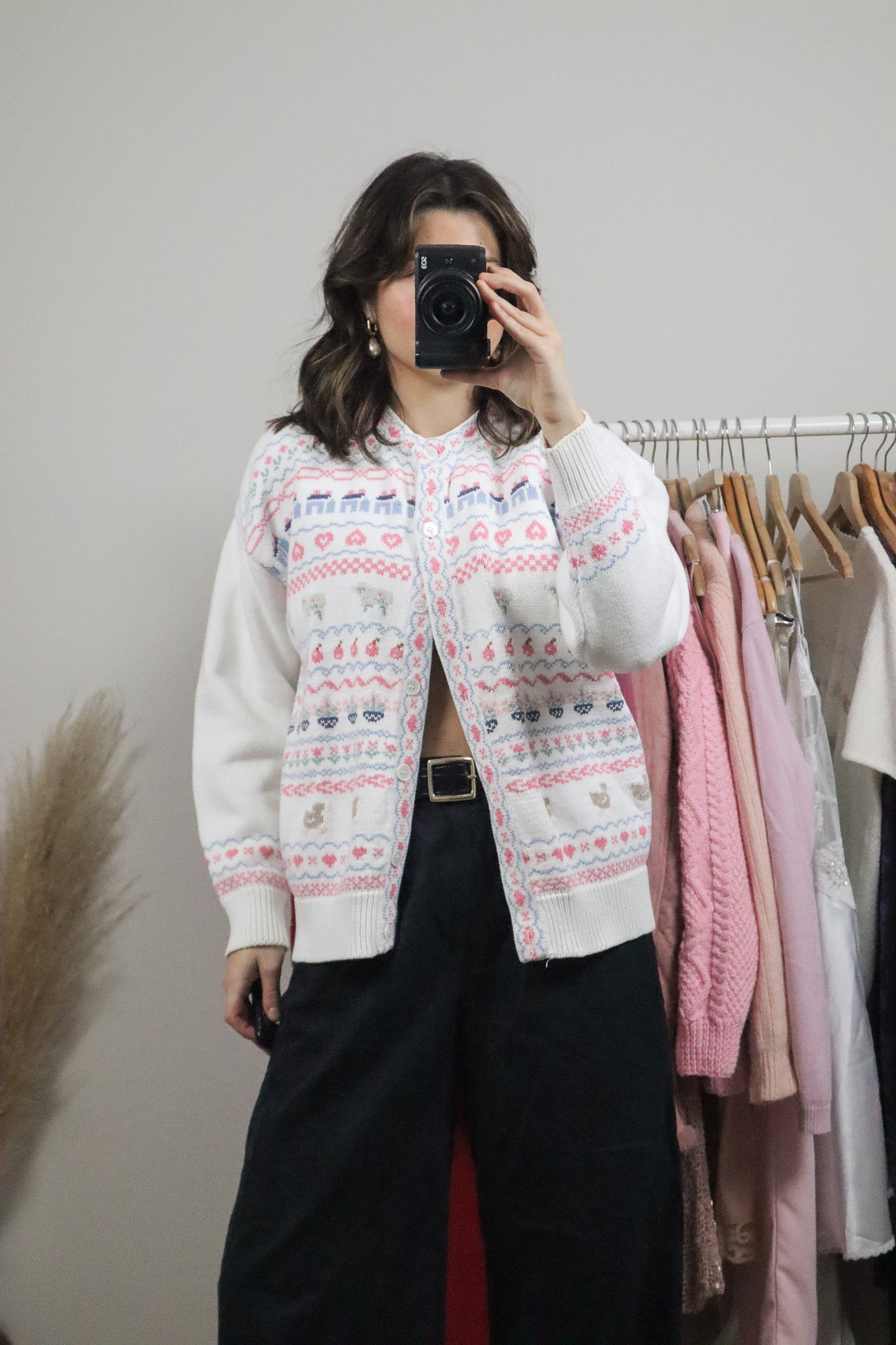 Vintage x Patterned Cardigan (S/M)
