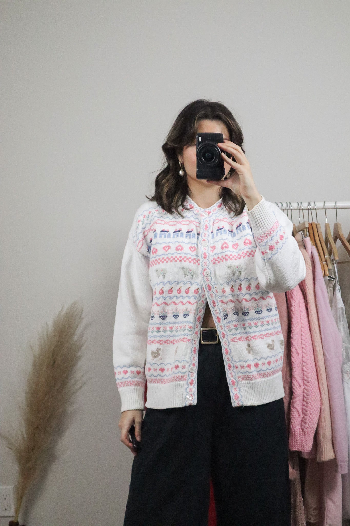Vintage x Patterned Cardigan (S/M)