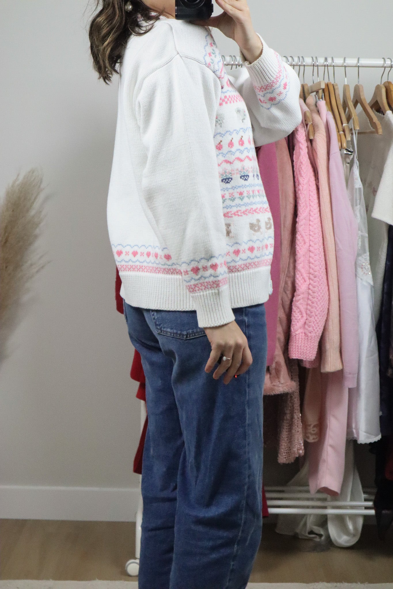 Vintage x Patterned Cardigan (S/M)