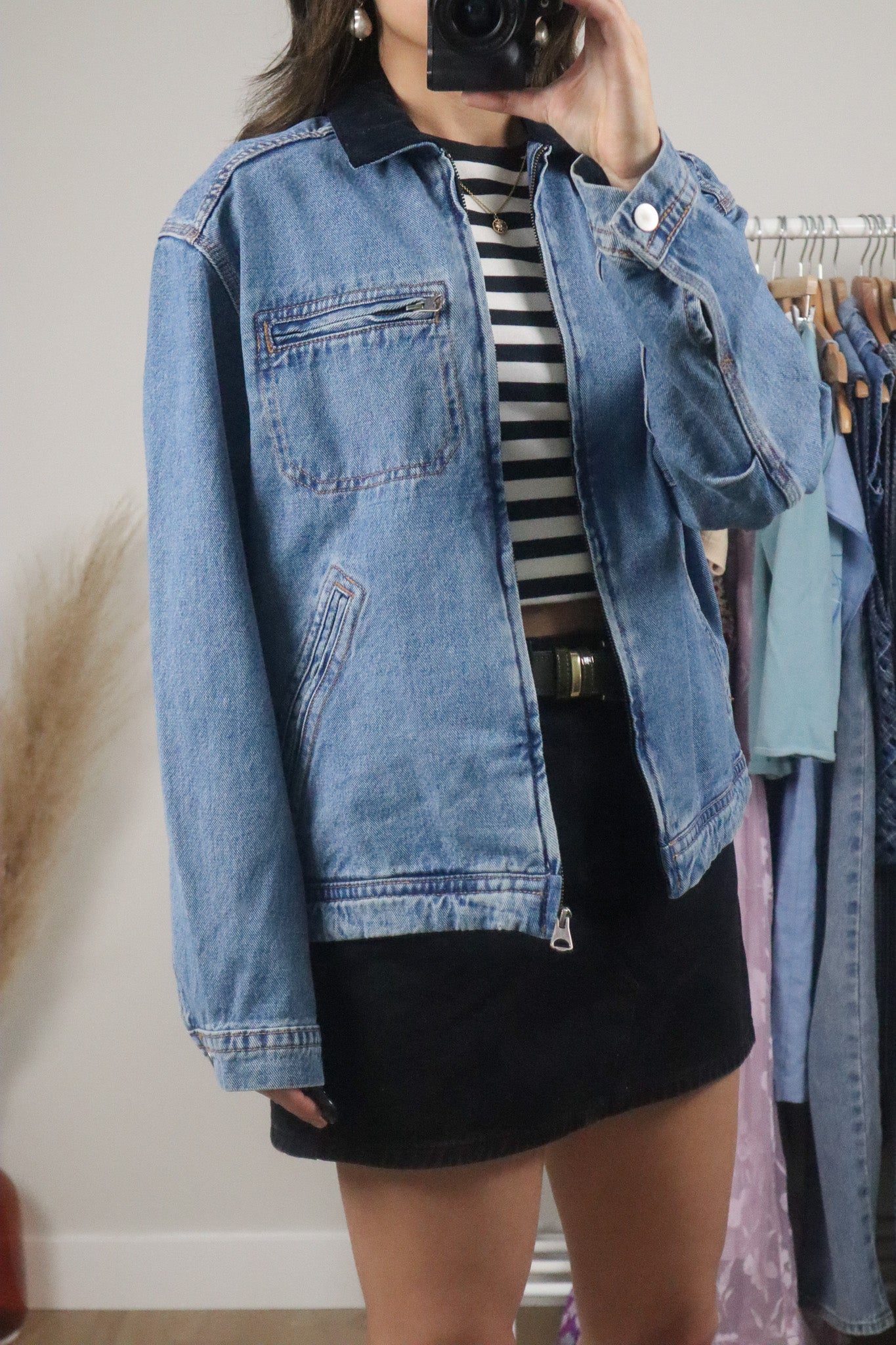 Modern x Collared Denim Jacket (S/M)