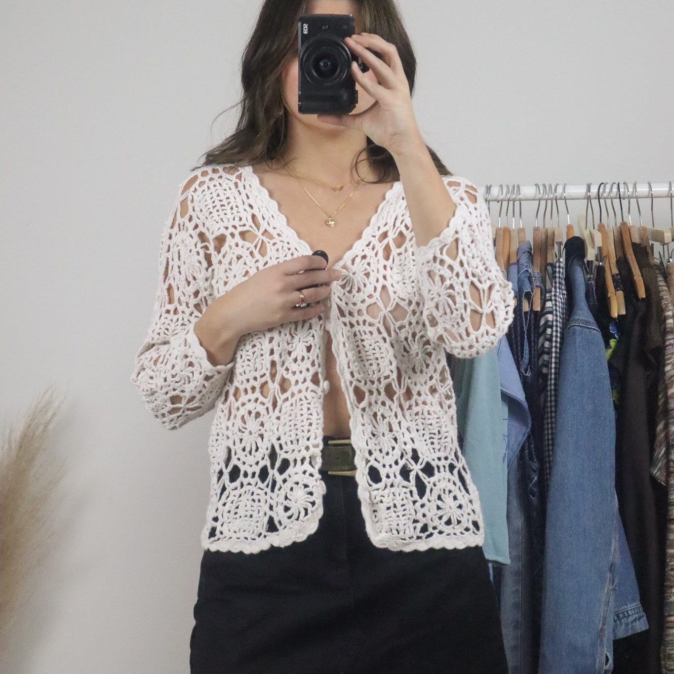 Made in Korea x Vintage x Crochet Cardigan (S)