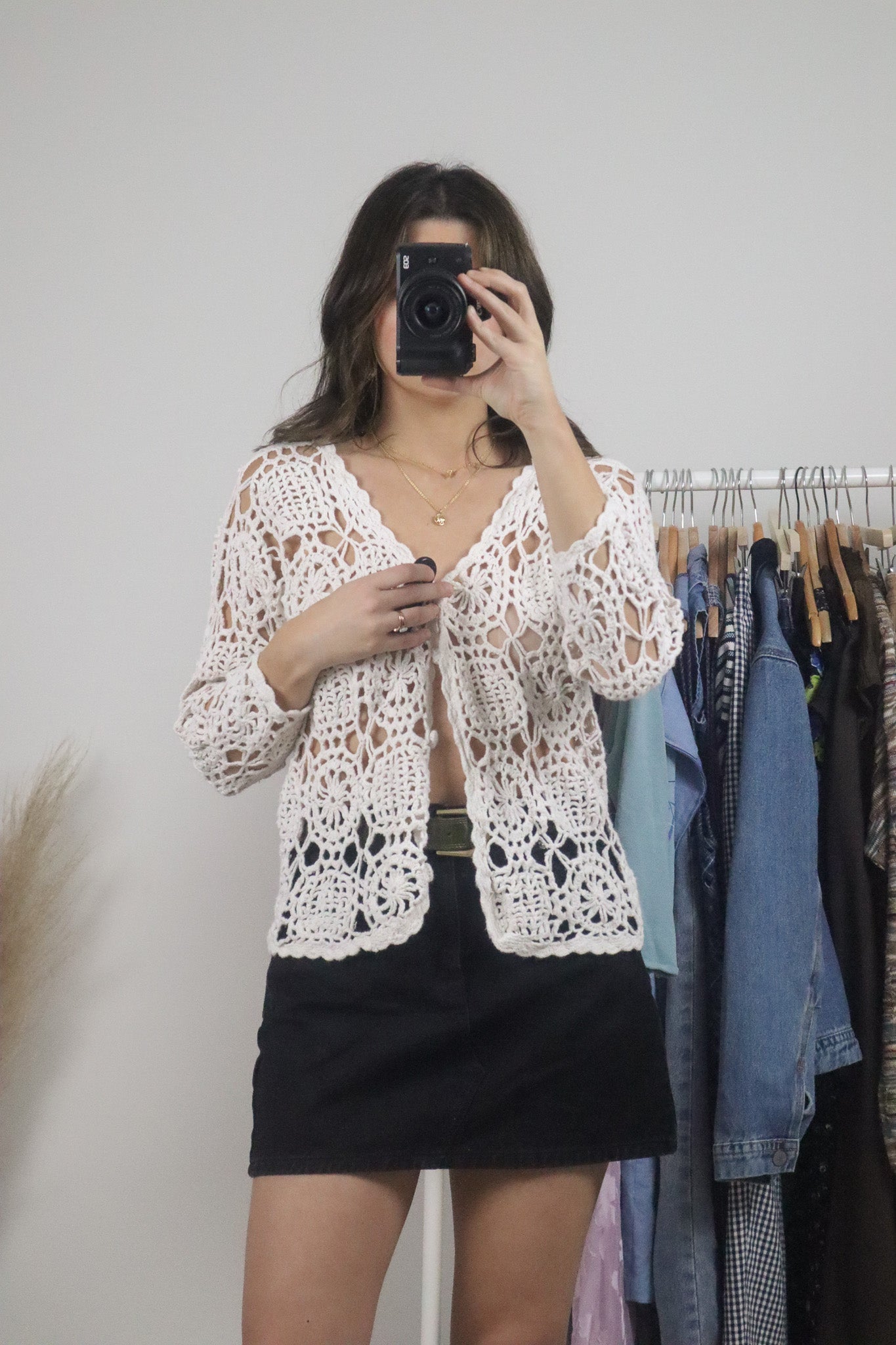Made in Korea x Vintage x Crochet Cardigan (S)