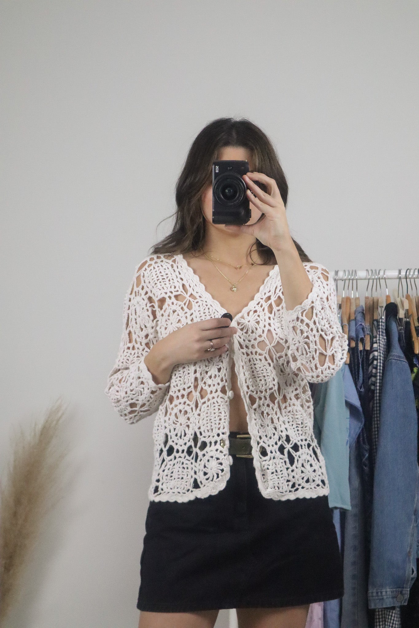 Made in Korea x Vintage x Crochet Cardigan (S)