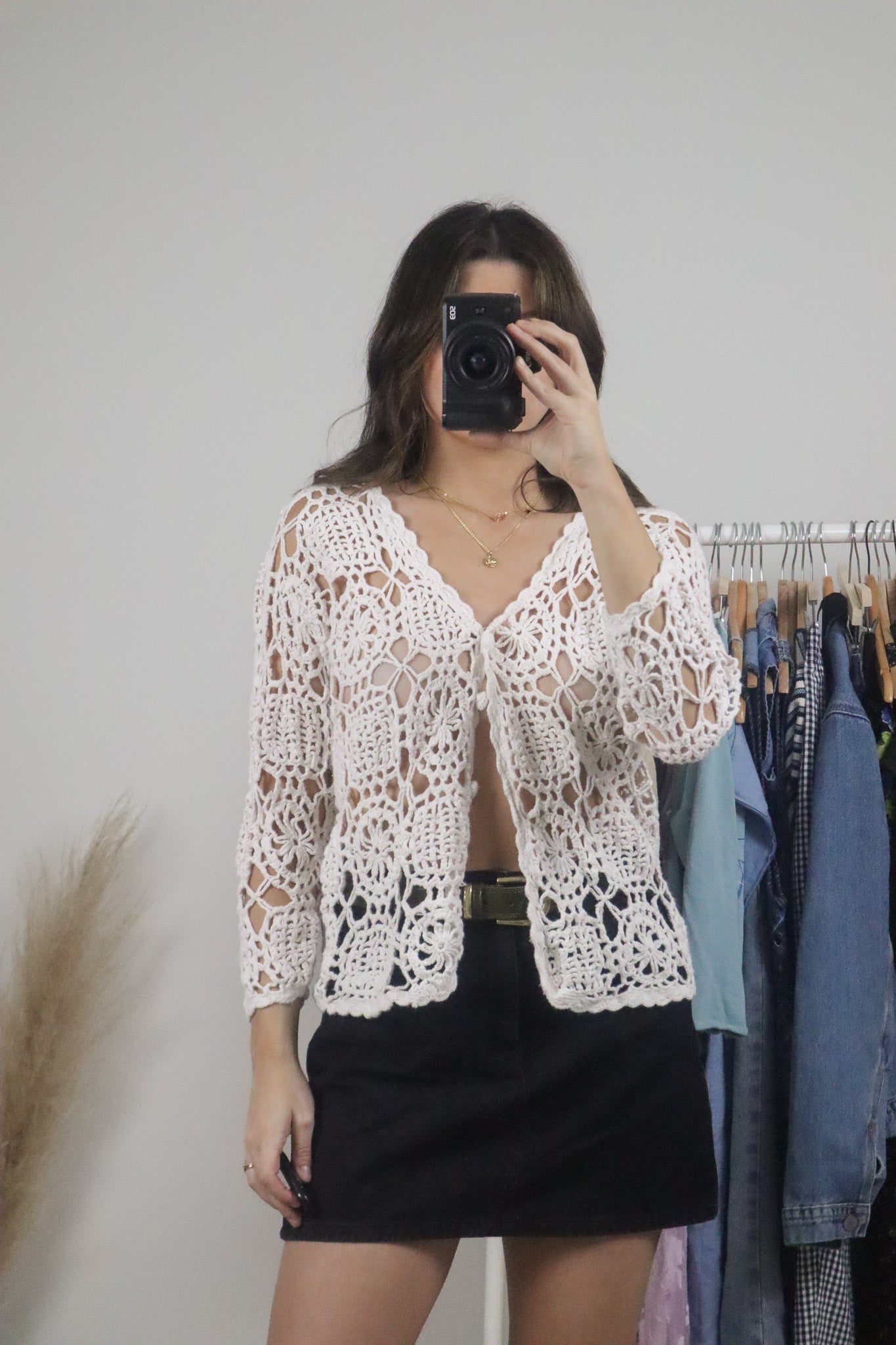 Made in Korea x Vintage x Crochet Cardigan (S)