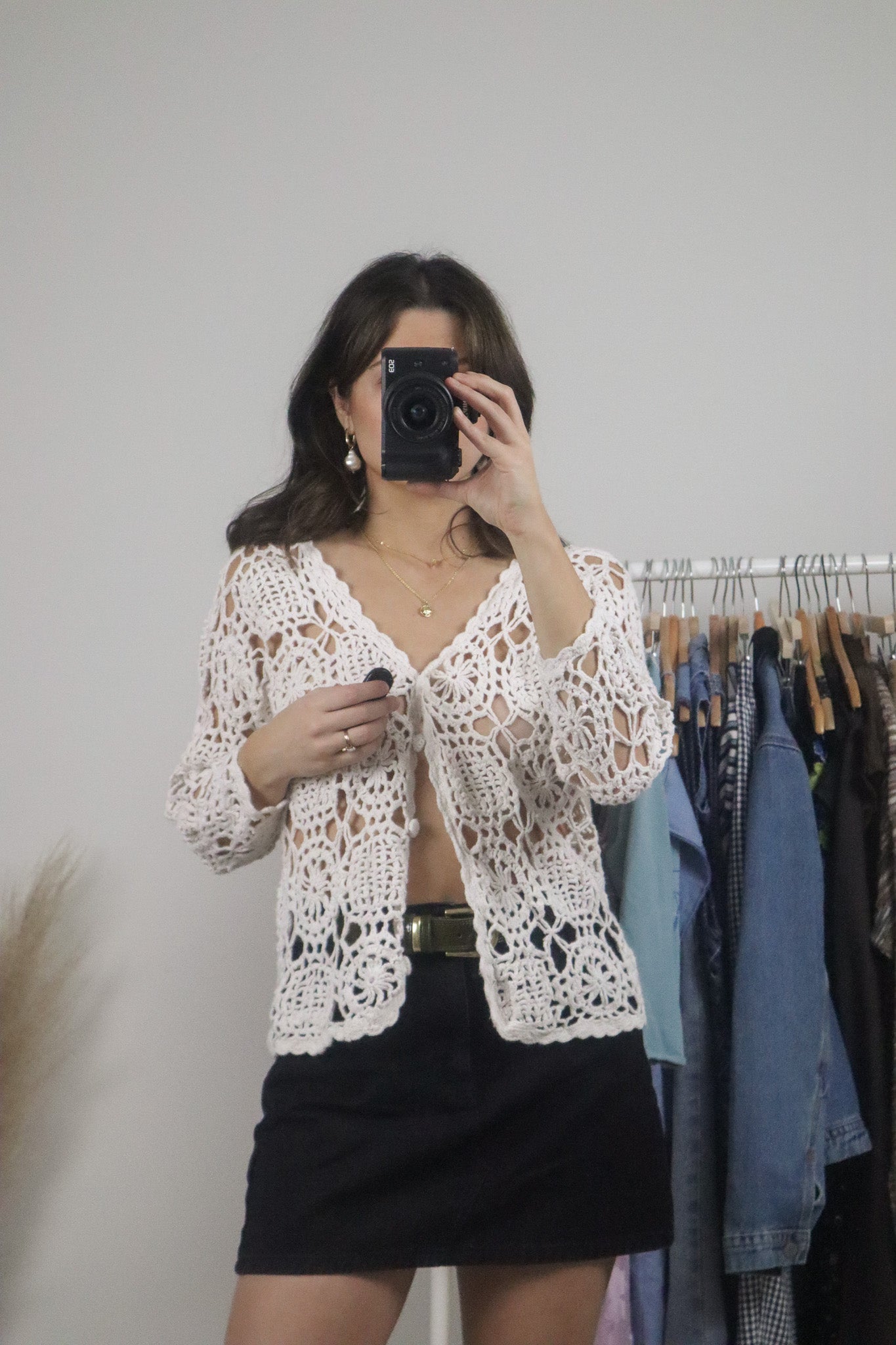Made in Korea x Vintage x Crochet Cardigan (S)