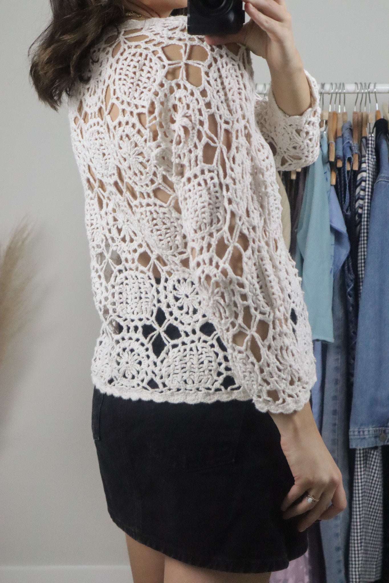 Made in Korea x Vintage x Crochet Cardigan (S)