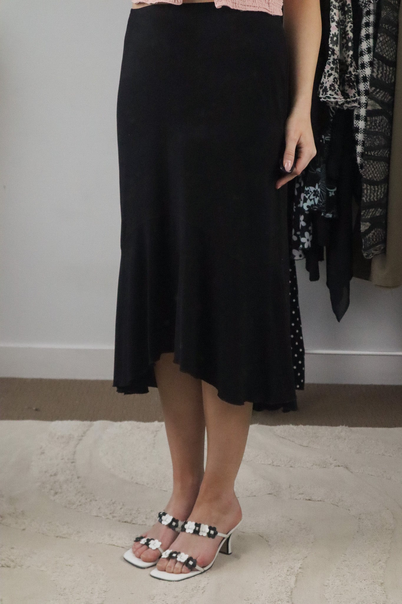Vintage x Leather Flower Heels (7.5)