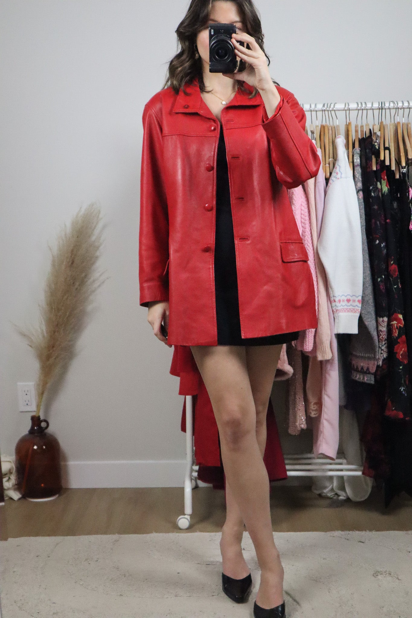 Vintage x Red Leather Jacket (S/M)