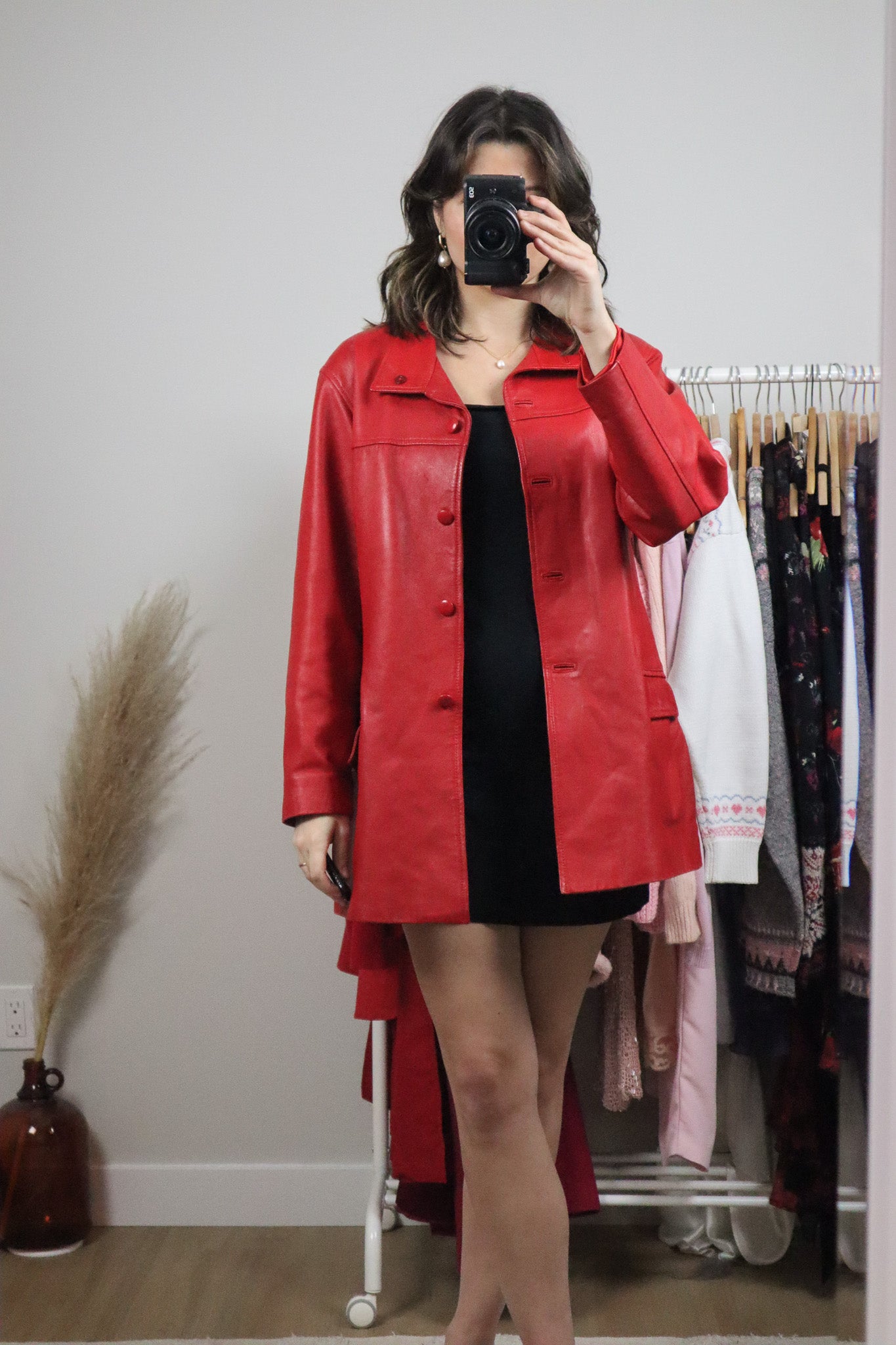 Vintage x Red Leather Jacket (S/M)