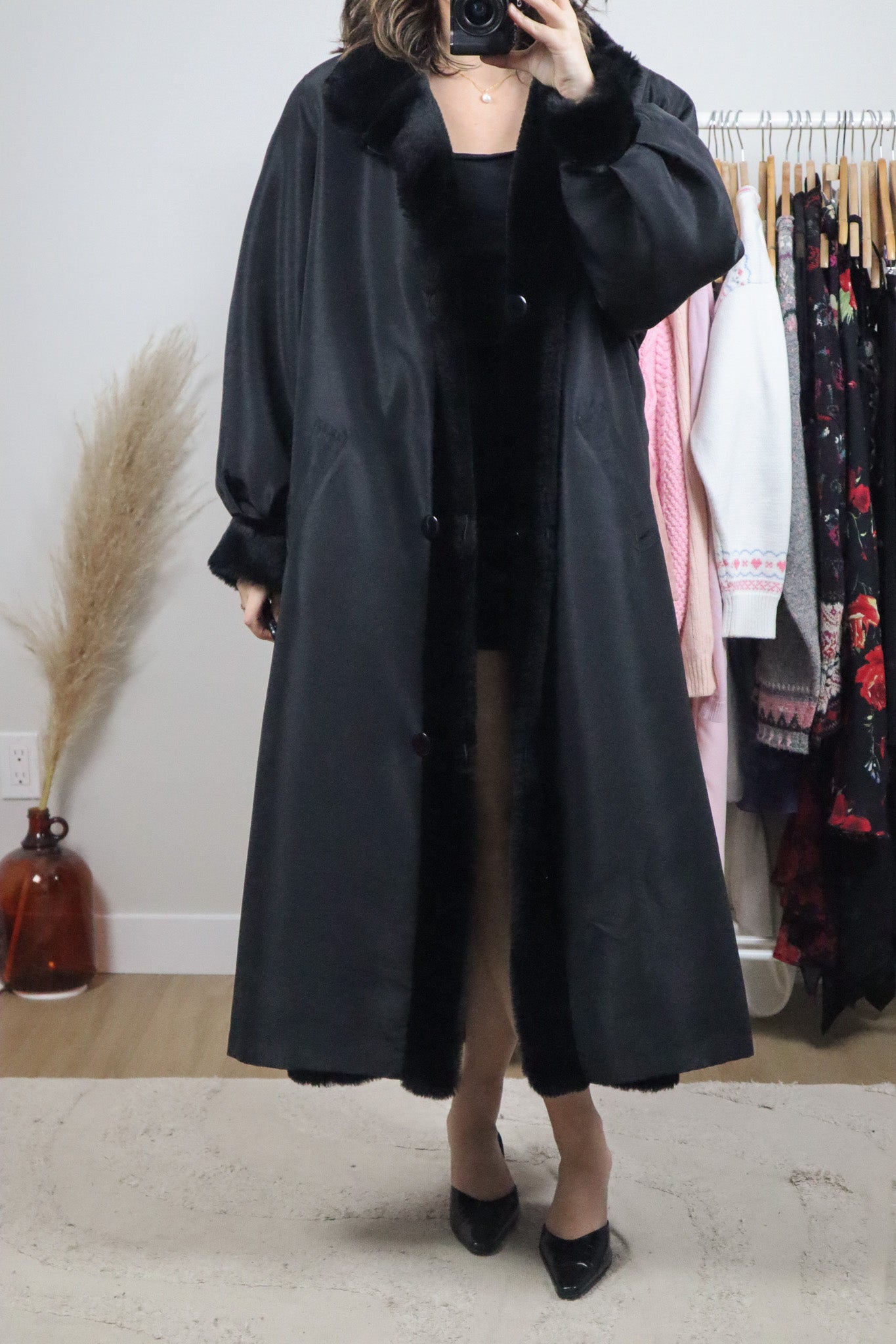 Made in USA x Vintage x Reversible Faux Fur Coat (L/XL)