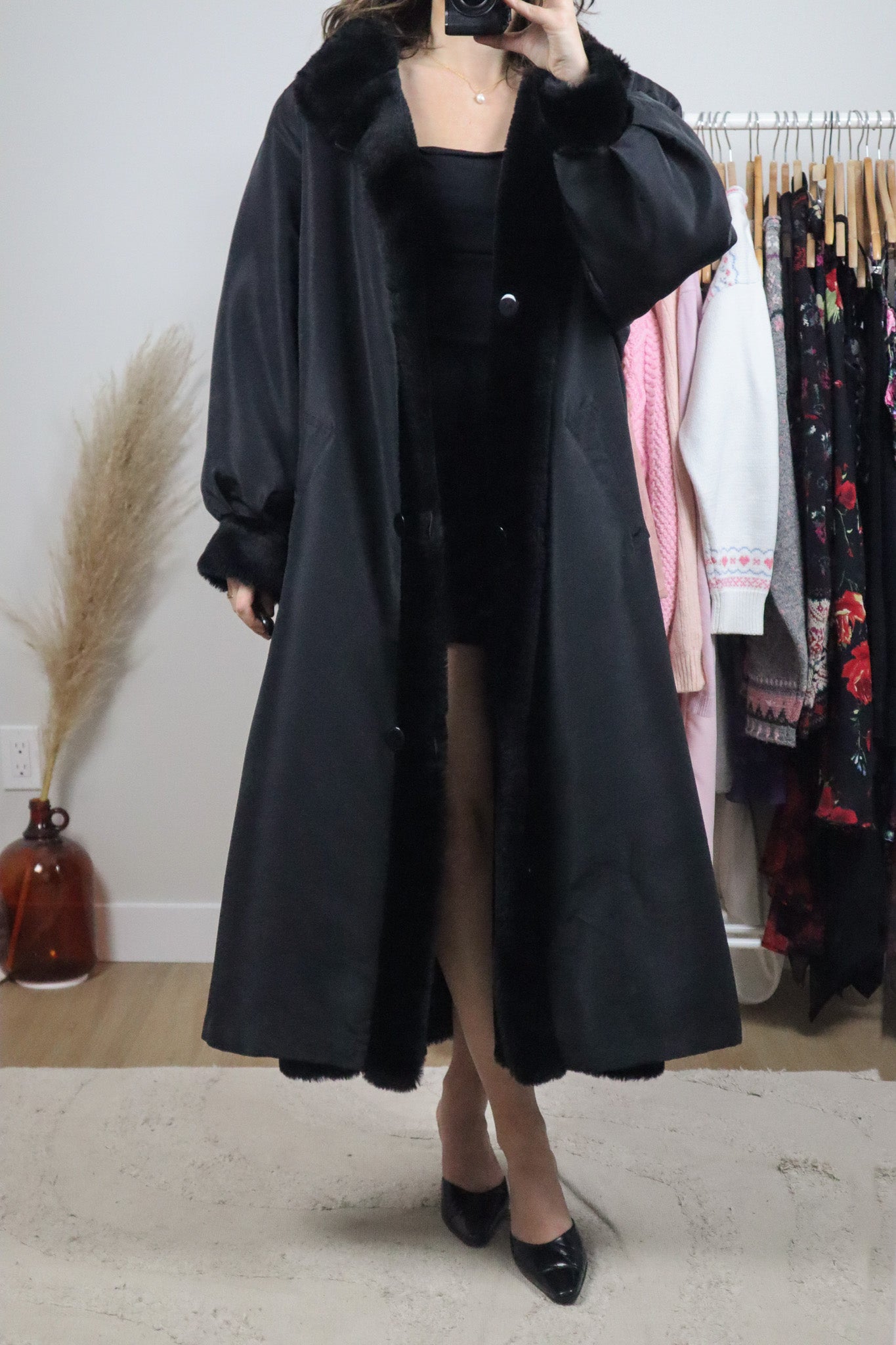 Made in USA x Vintage x Reversible Faux Fur Coat (L/XL)