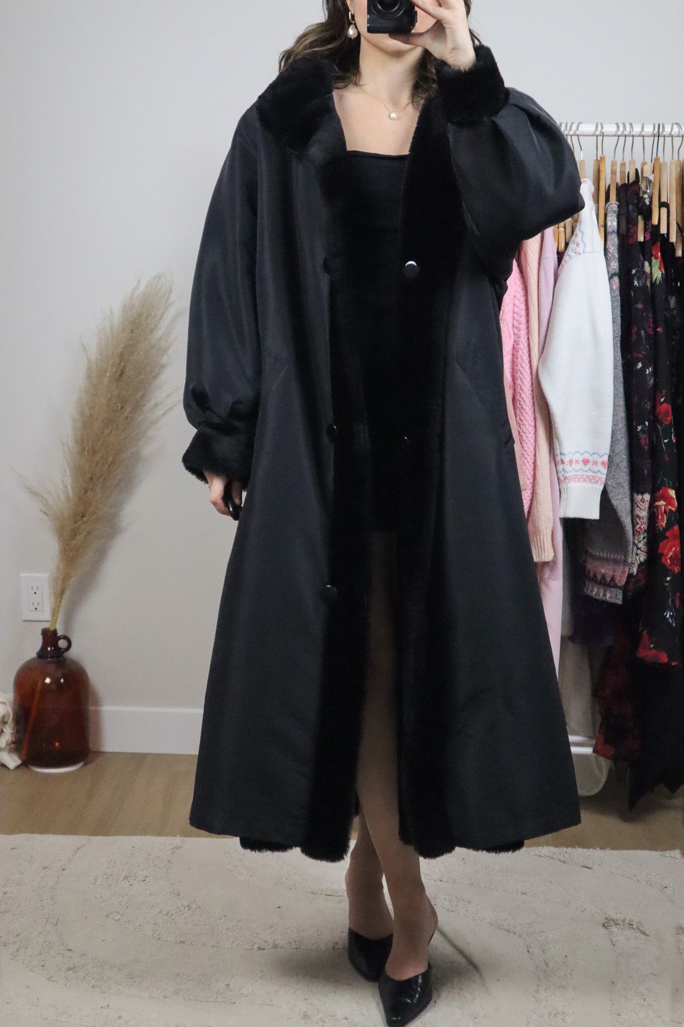 Made in USA x Vintage x Reversible Faux Fur Coat (L/XL)