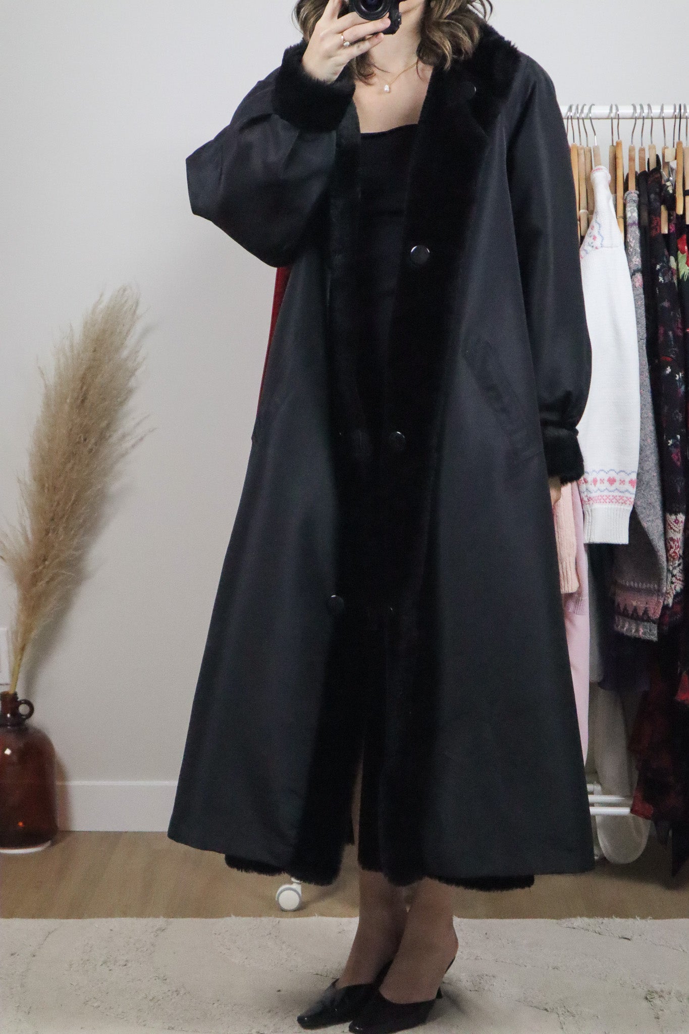 Made in USA x Vintage x Reversible Faux Fur Coat (L/XL)