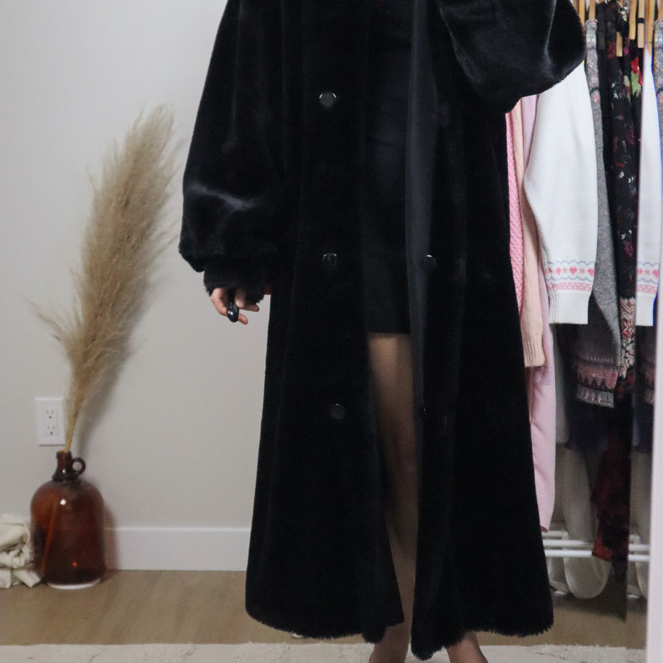 Made in USA x Vintage x Reversible Faux Fur Coat (L/XL)