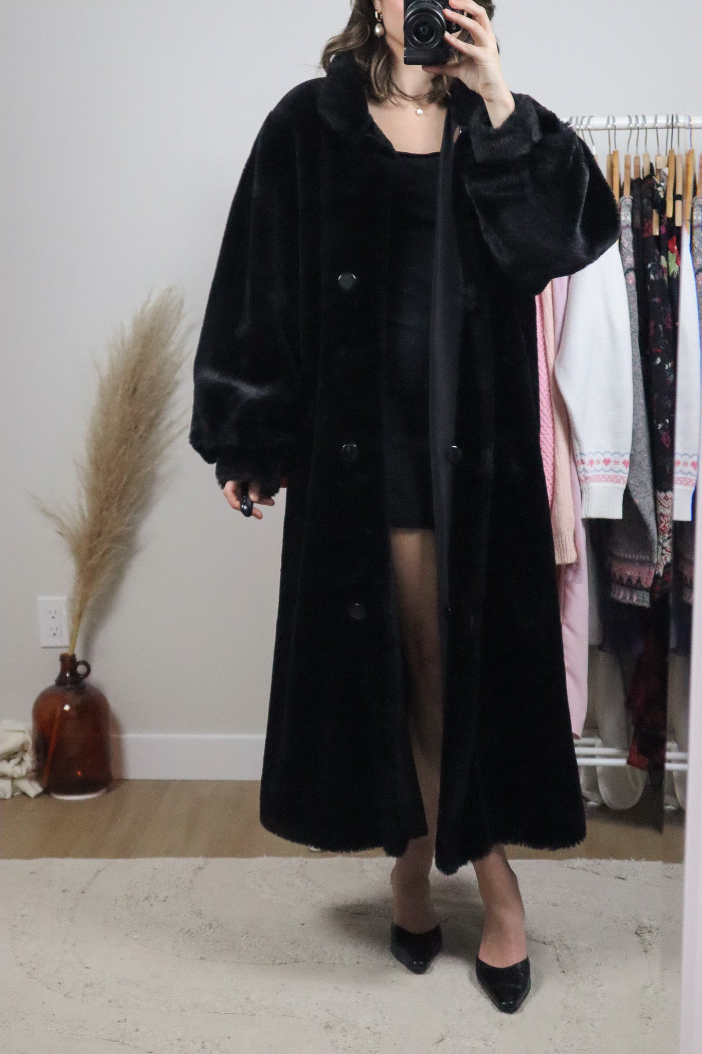 Made in USA x Vintage x Reversible Faux Fur Coat (L/XL)