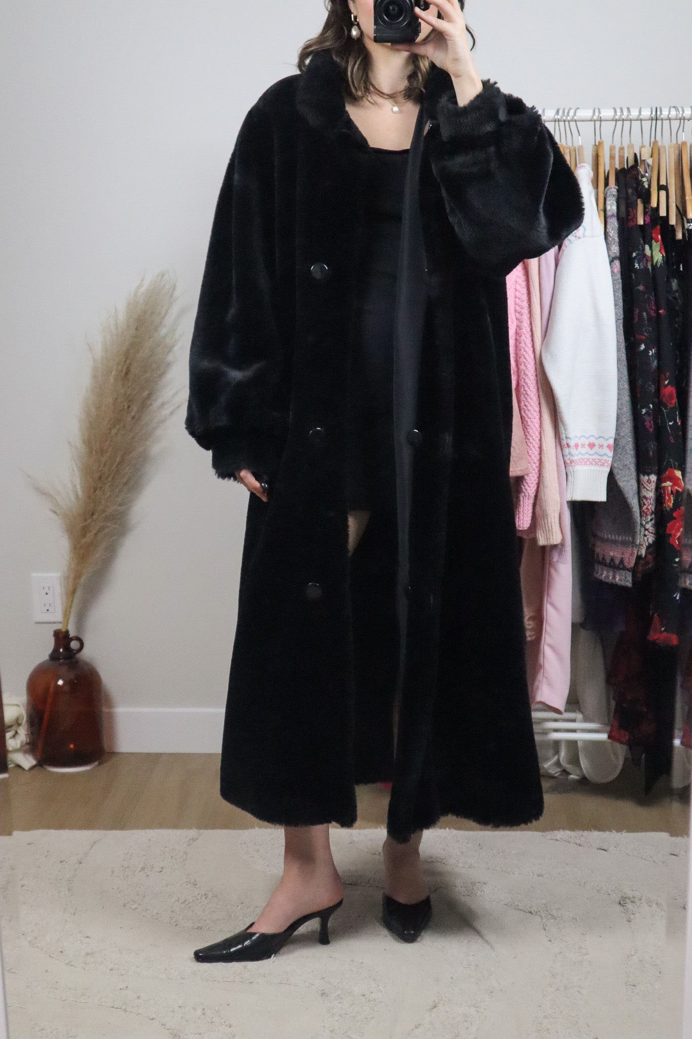 Made in USA x Vintage x Reversible Faux Fur Coat (L/XL)