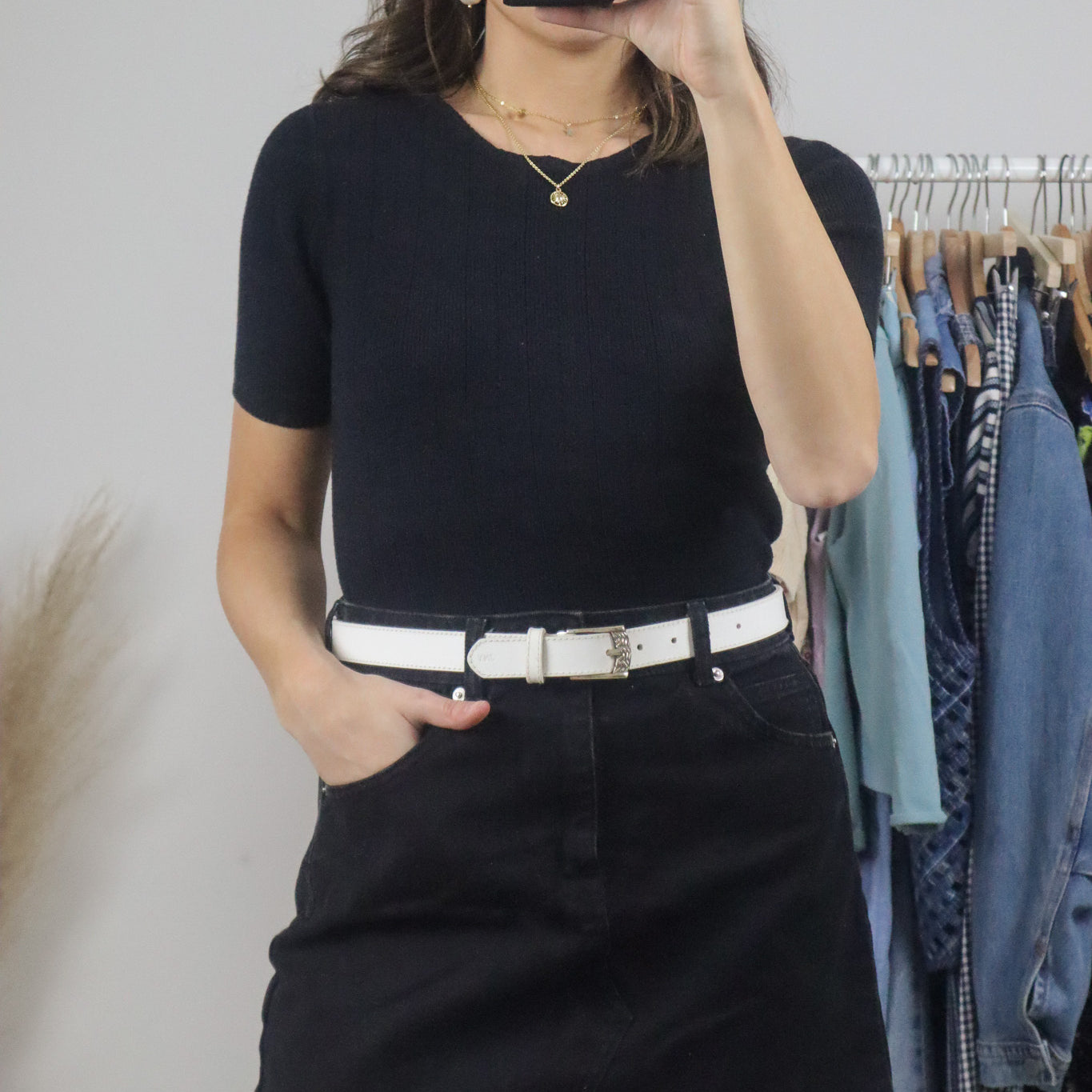 Vintage x Leather Belt (M)