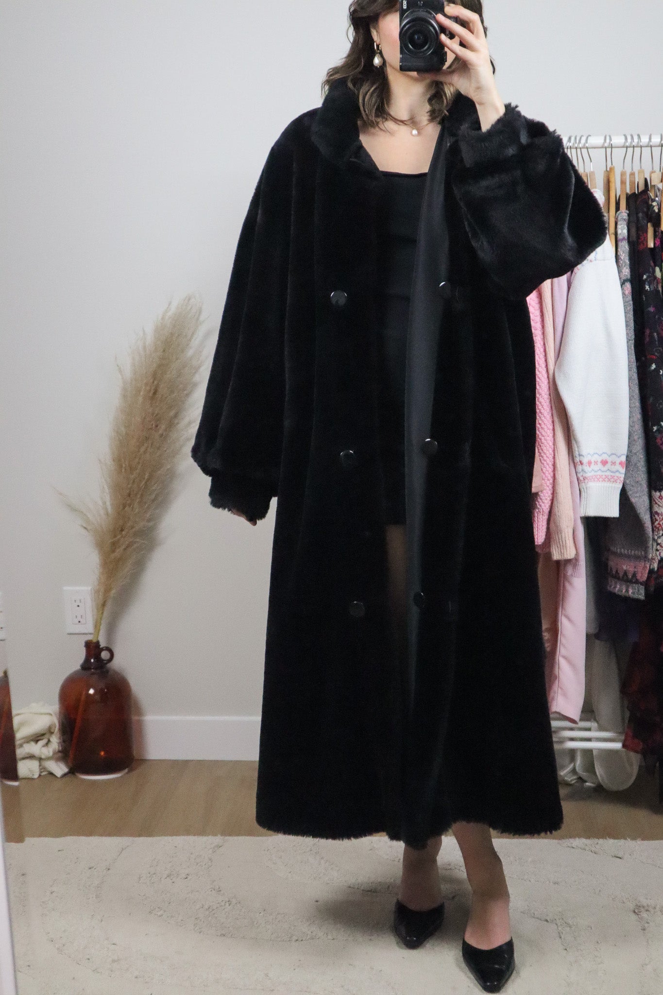 Made in USA x Vintage x Reversible Faux Fur Coat (L/XL)