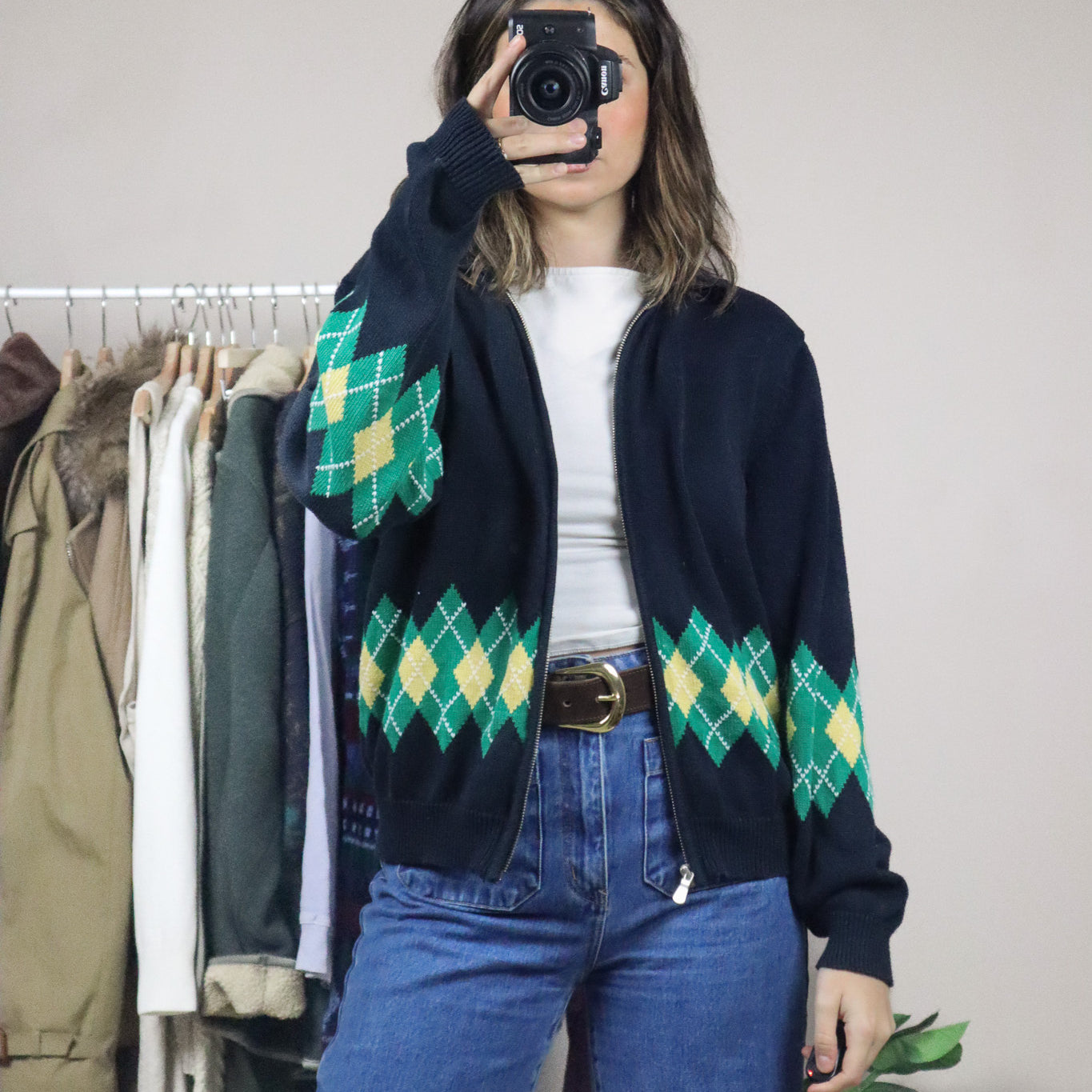 Vintage x Argyle Zip-UP (M)