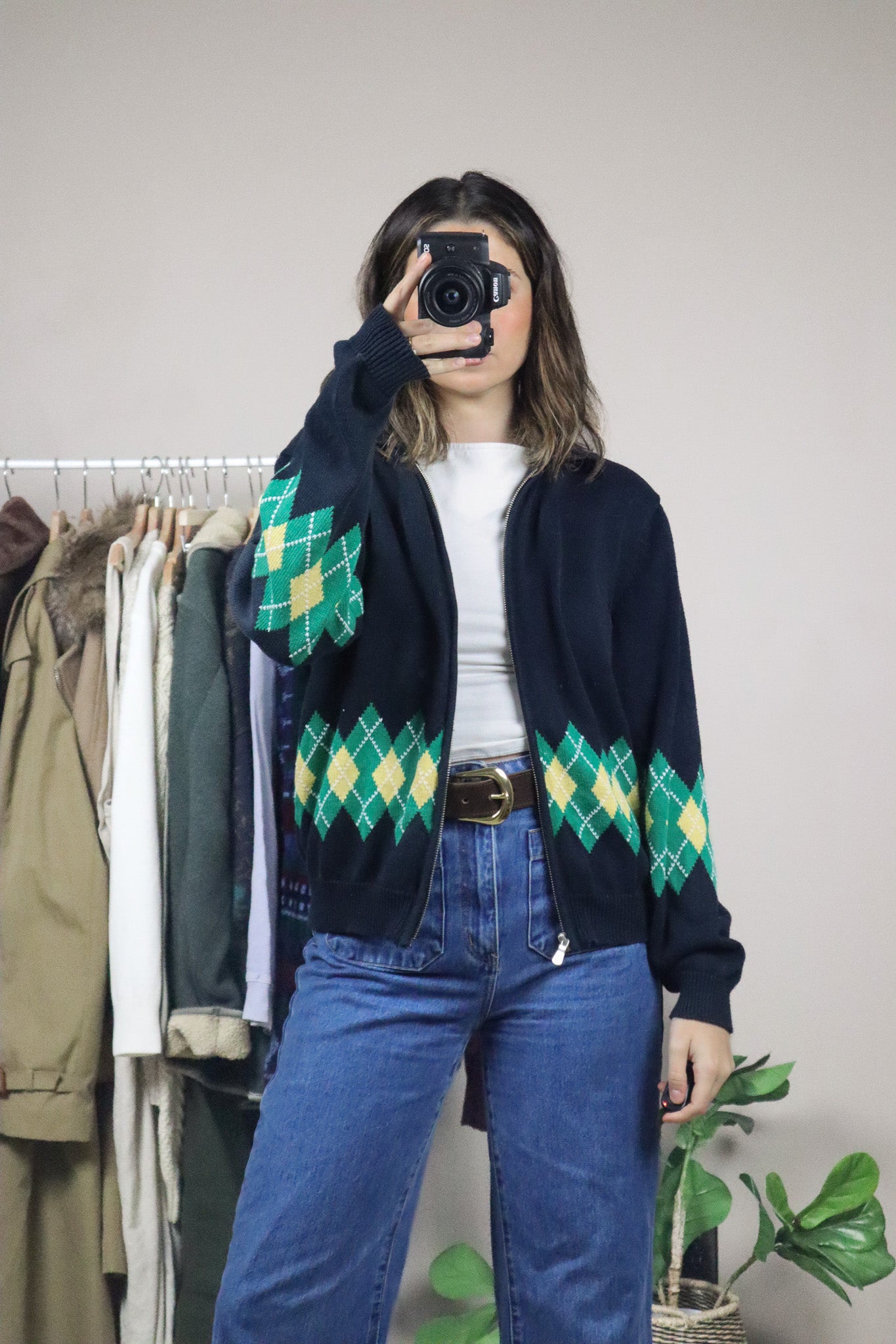 Vintage x Argyle Zip-UP (M)