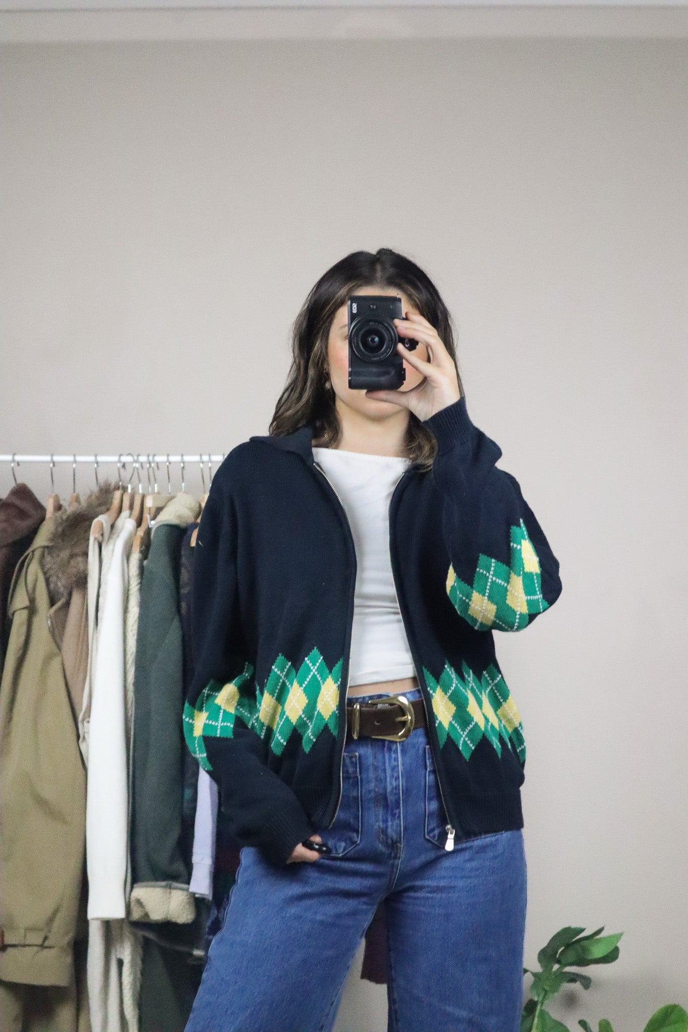Vintage x Argyle Zip-UP (M)