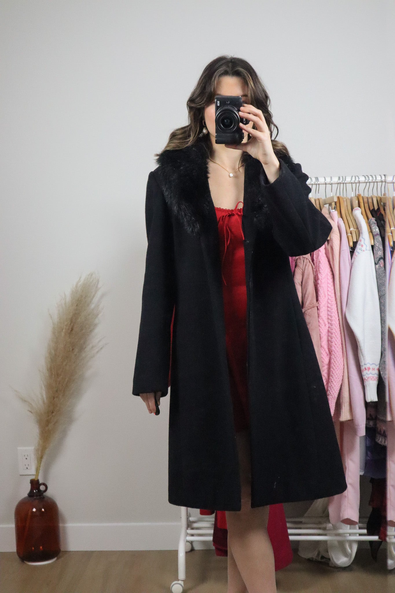 Vintage x Wool Faux Fur Collar Jacket (S)
