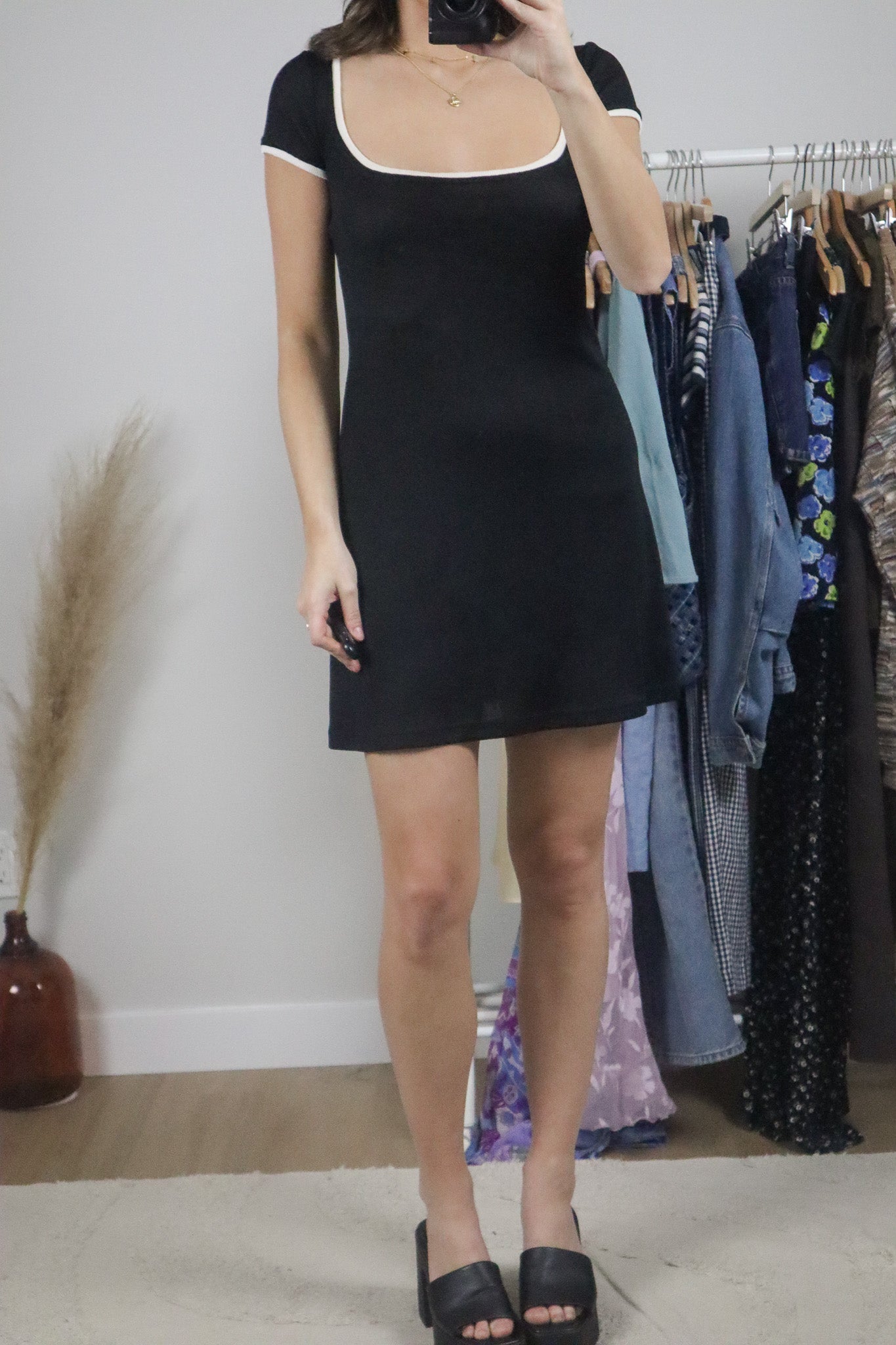 Vintage x Contrast Ribbed Dress (M)