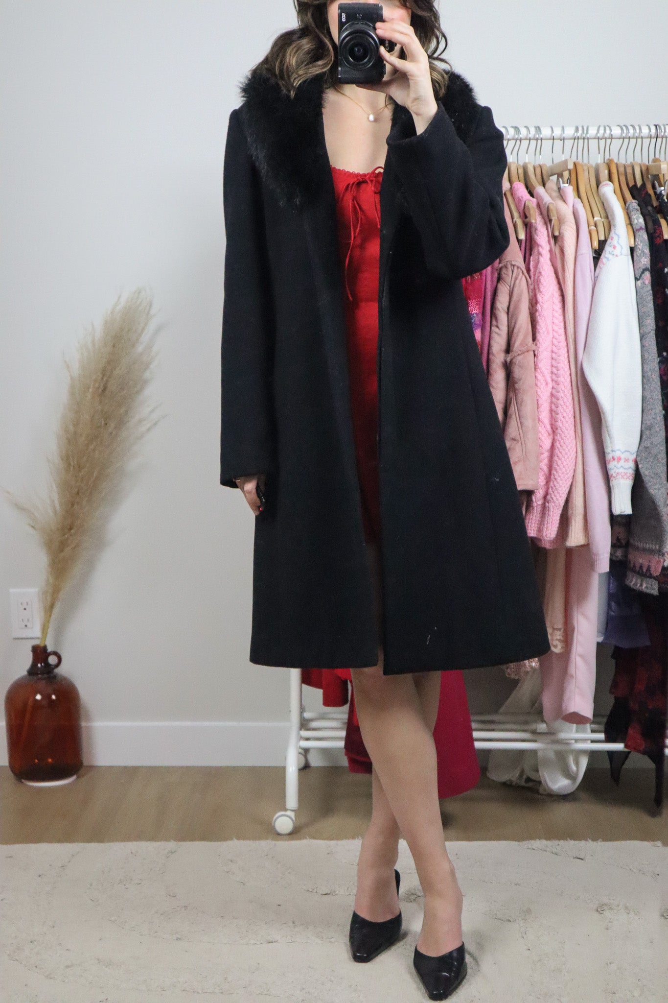 Vintage x Wool Faux Fur Collar Jacket (S)