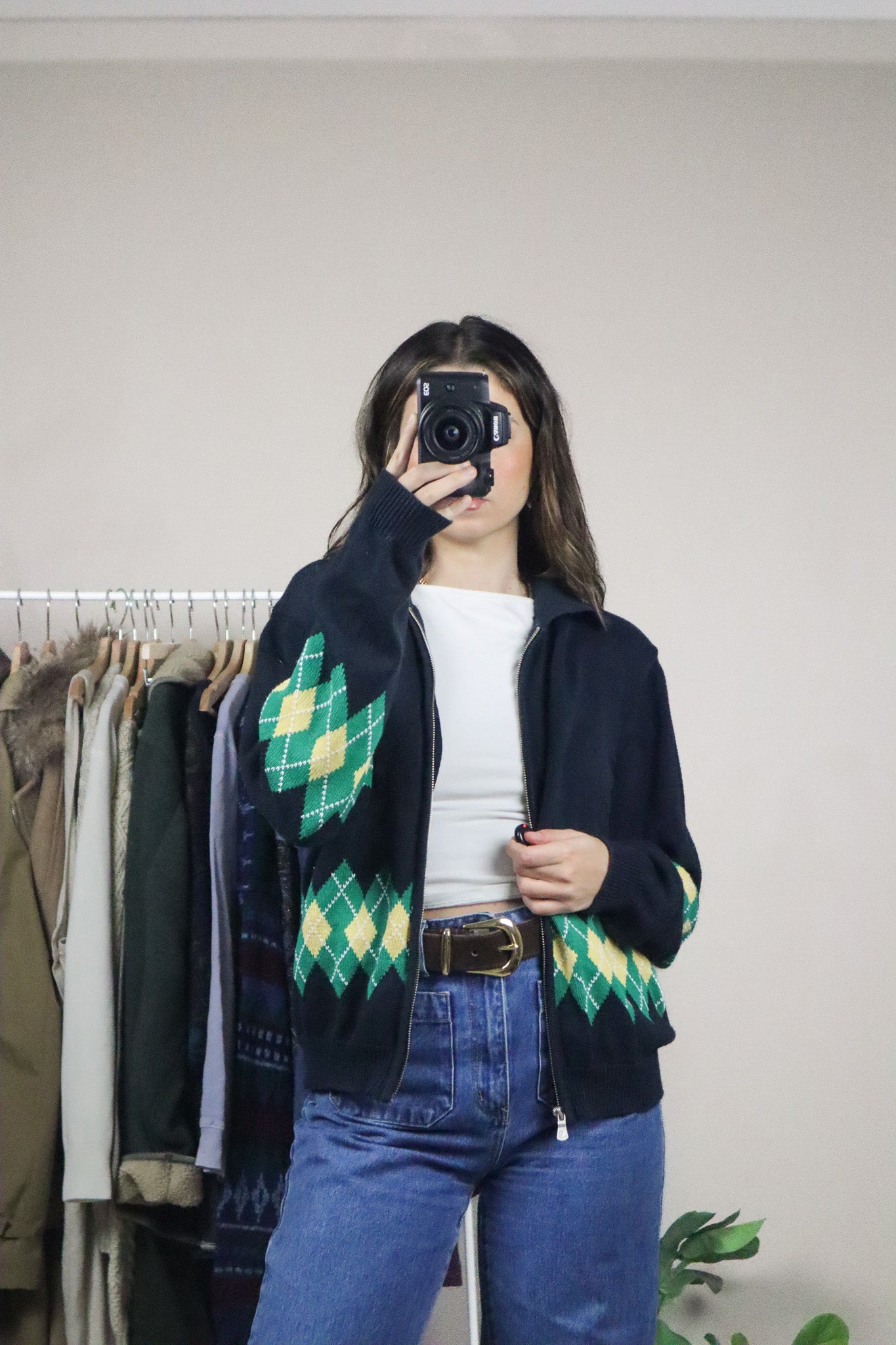 Vintage x Argyle Zip-UP (M)