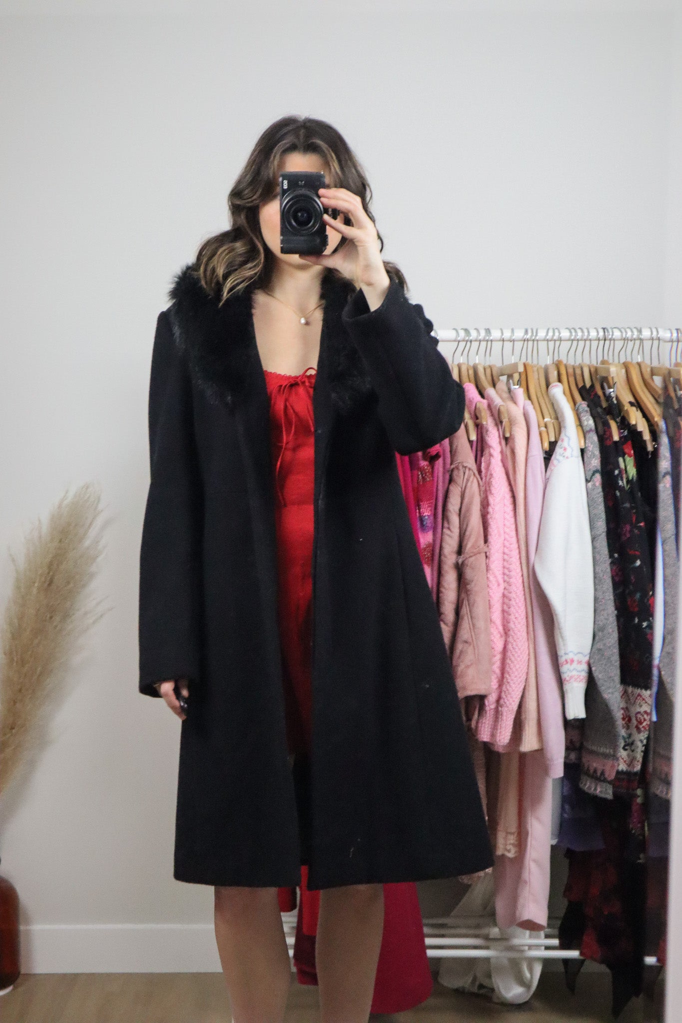 Vintage x Wool Faux Fur Collar Jacket (S)