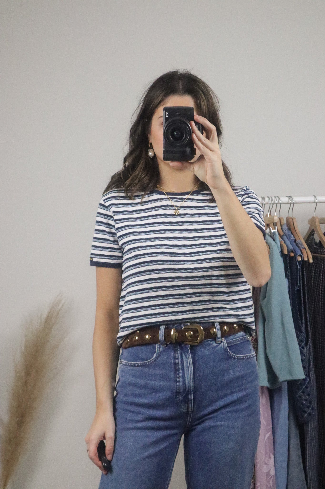 Vintage x Striped Textured T-Shirt (M)