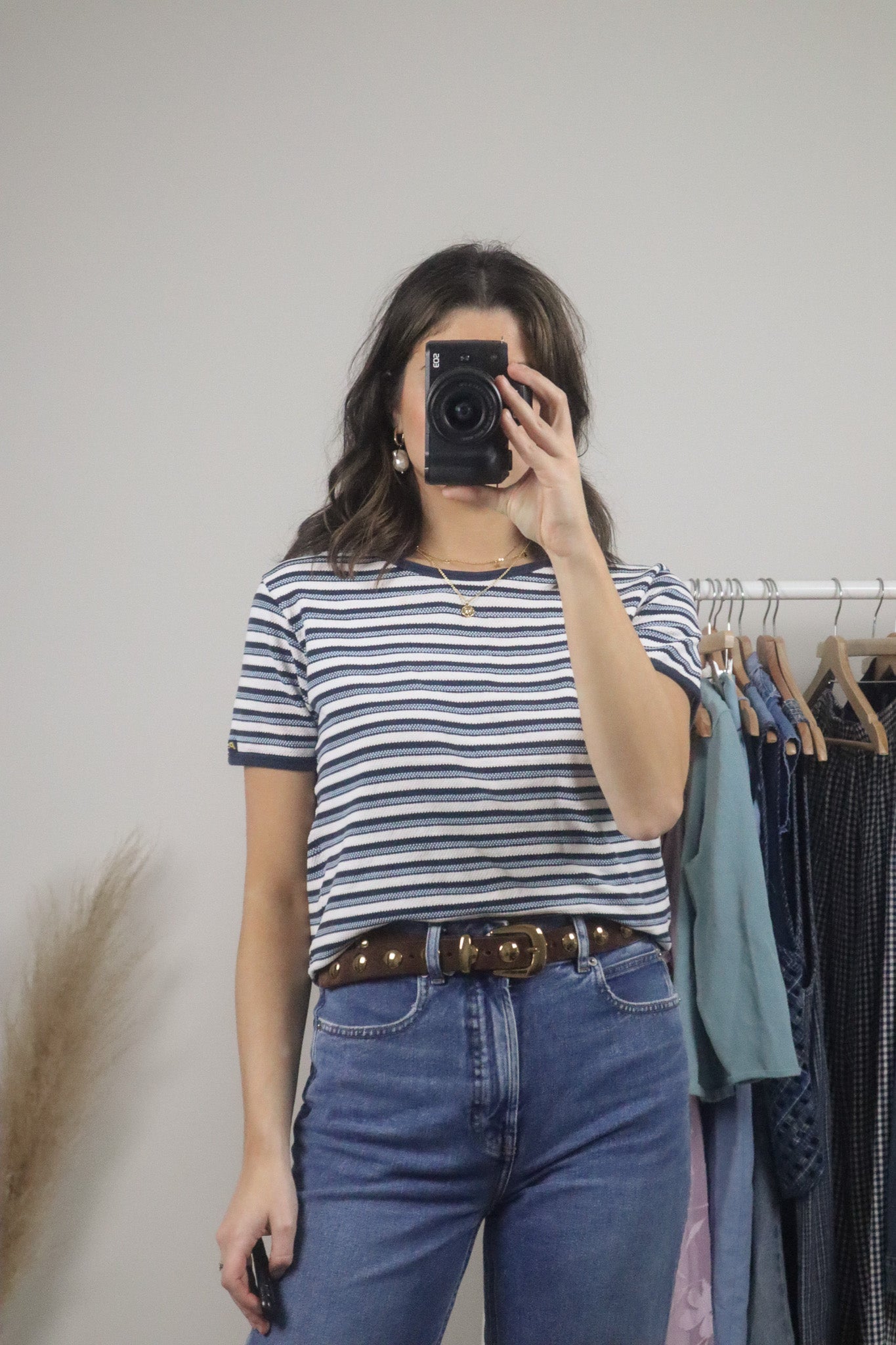 Vintage x Striped Textured T-Shirt (M)