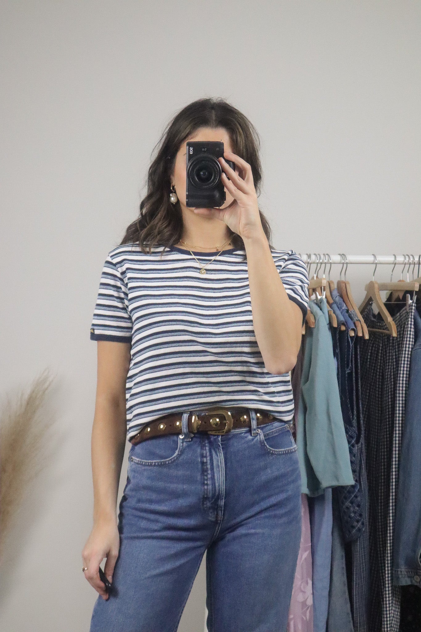 Vintage x Striped Textured T-Shirt (M)