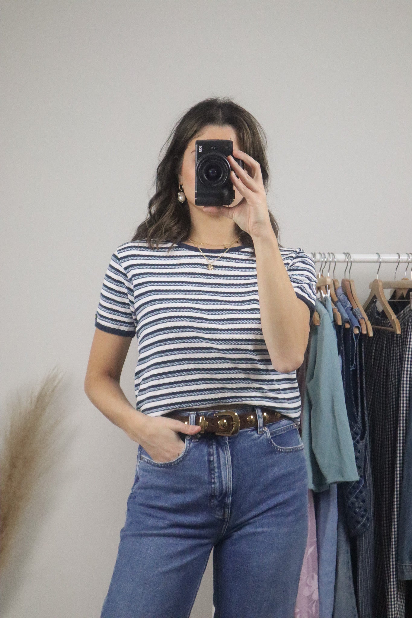 Vintage x Striped Textured T-Shirt (M)