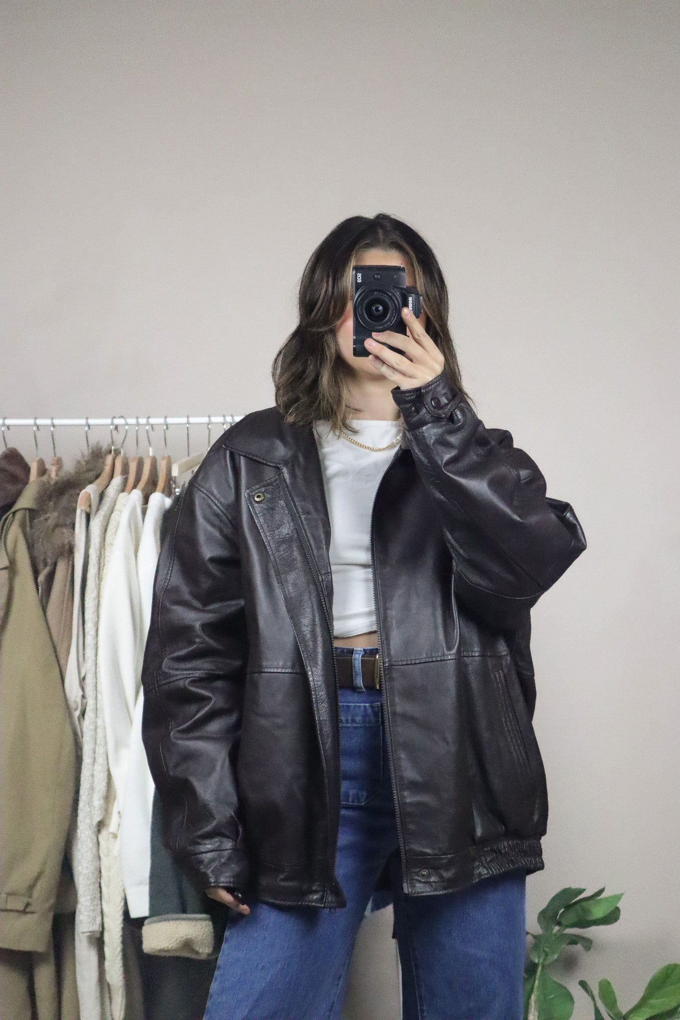 Vintage x Leather Bomber (M-XL)