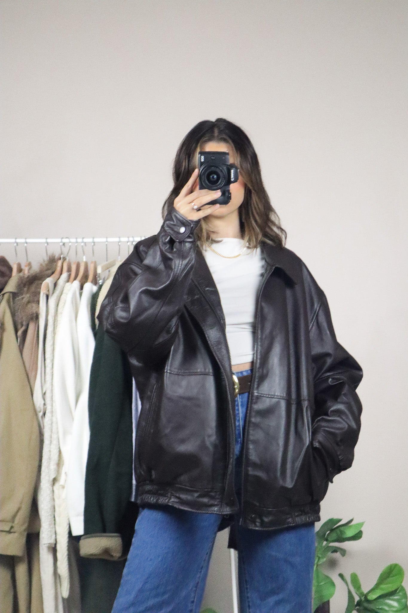 Vintage x Leather Bomber (M-XL)