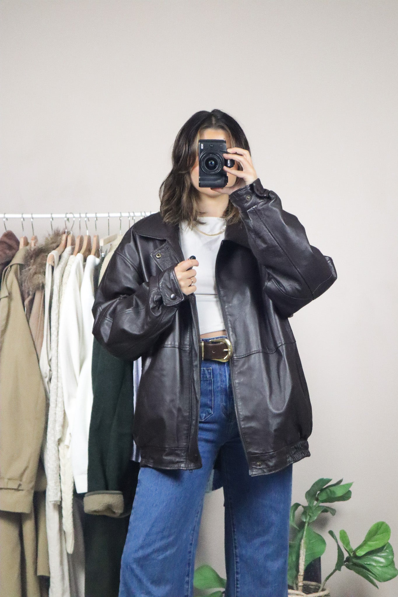 Vintage x Leather Bomber (M-XL)