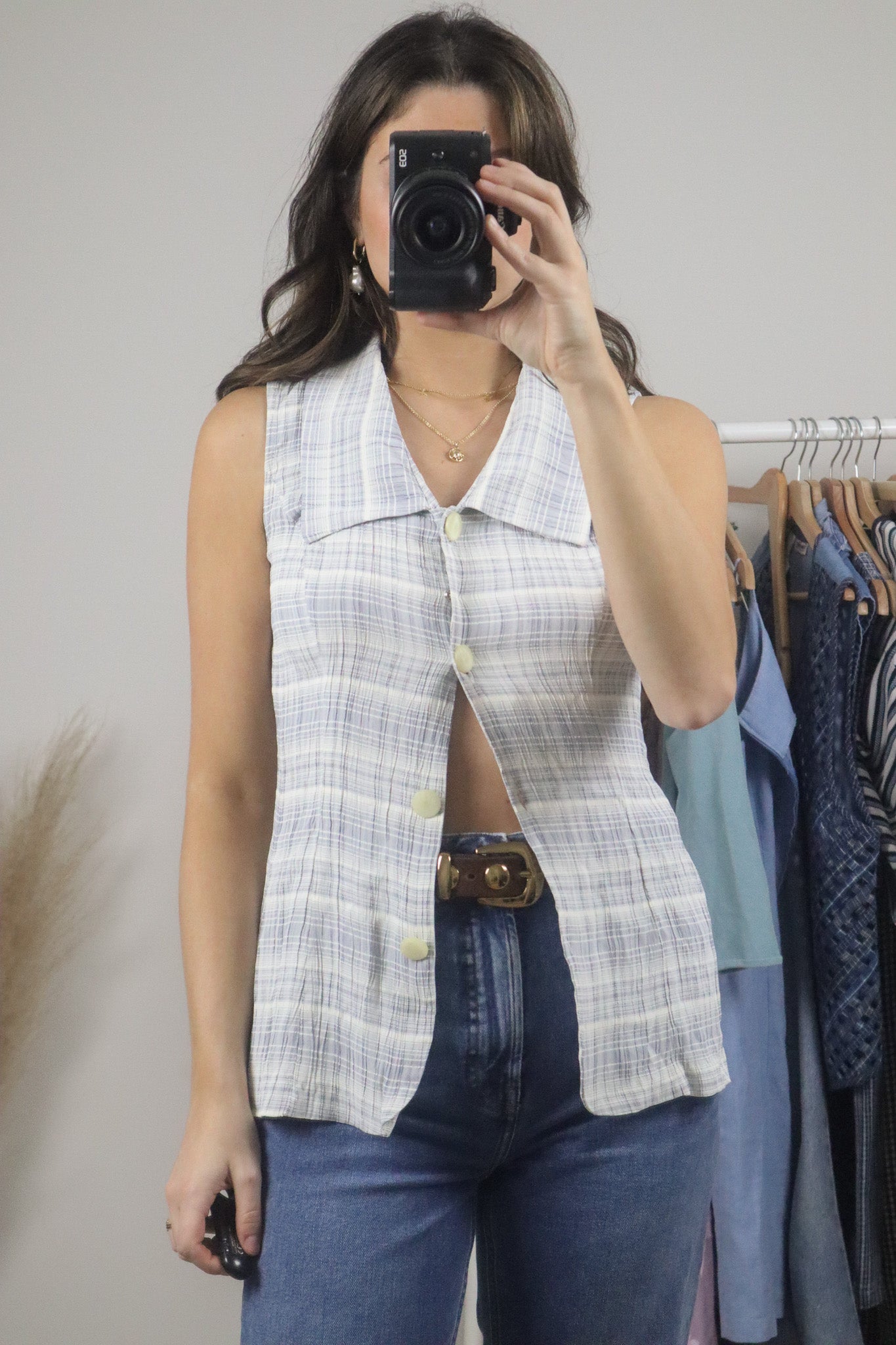 Made in Canada x Vintage x Plaid Collared Tank (6)