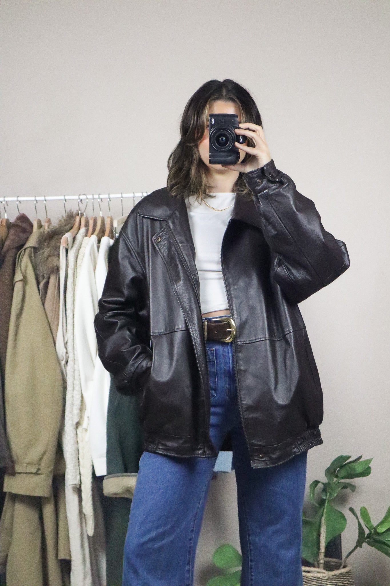 Vintage x Leather Bomber (M-XL)