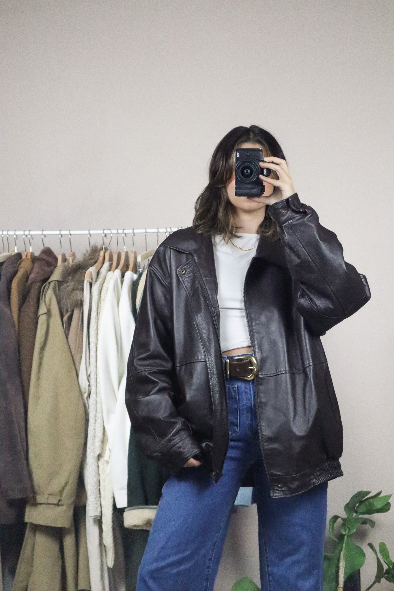 Vintage x Leather Bomber (M-XL)