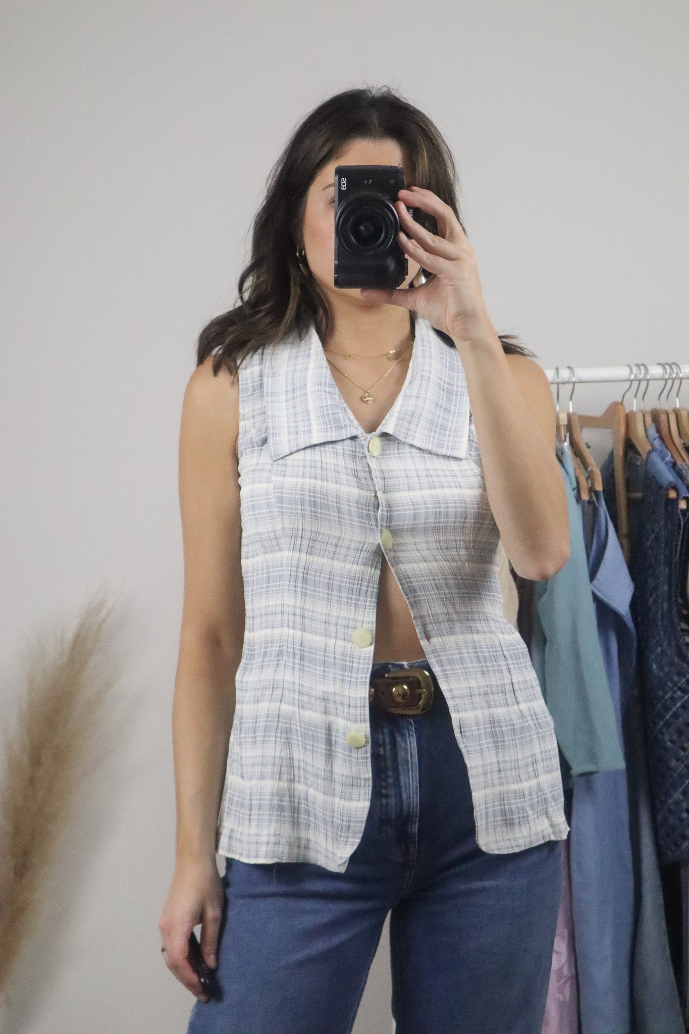 Made in Canada x Vintage x Plaid Collared Tank (6)