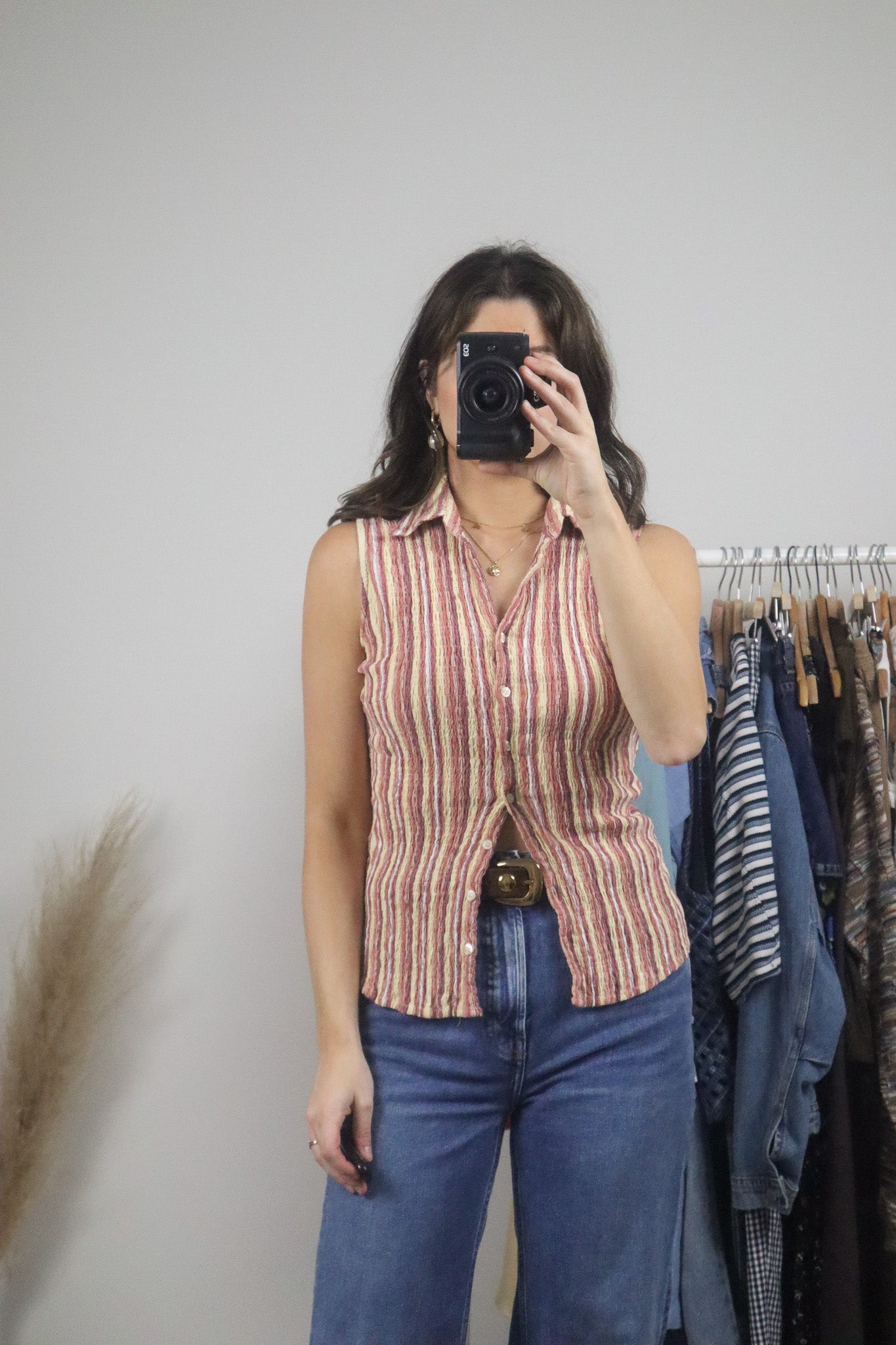 Vintage x Striped Collared Tank (S)