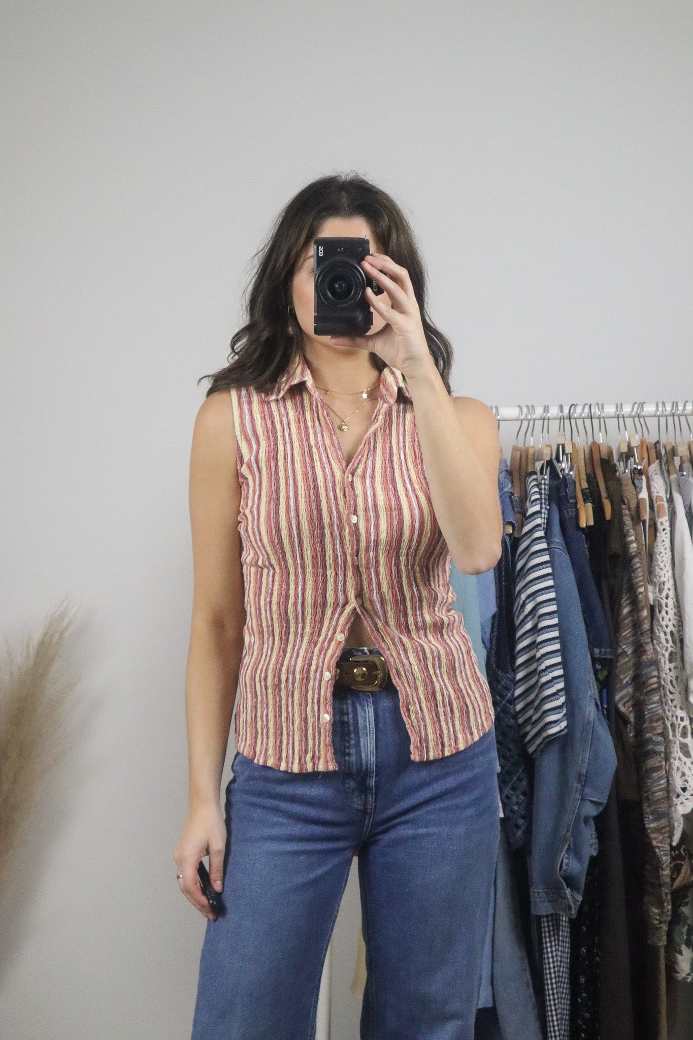 Vintage x Striped Collared Tank (S)