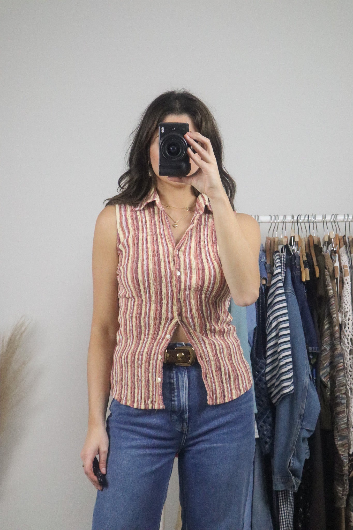 Vintage x Striped Collared Tank (S)