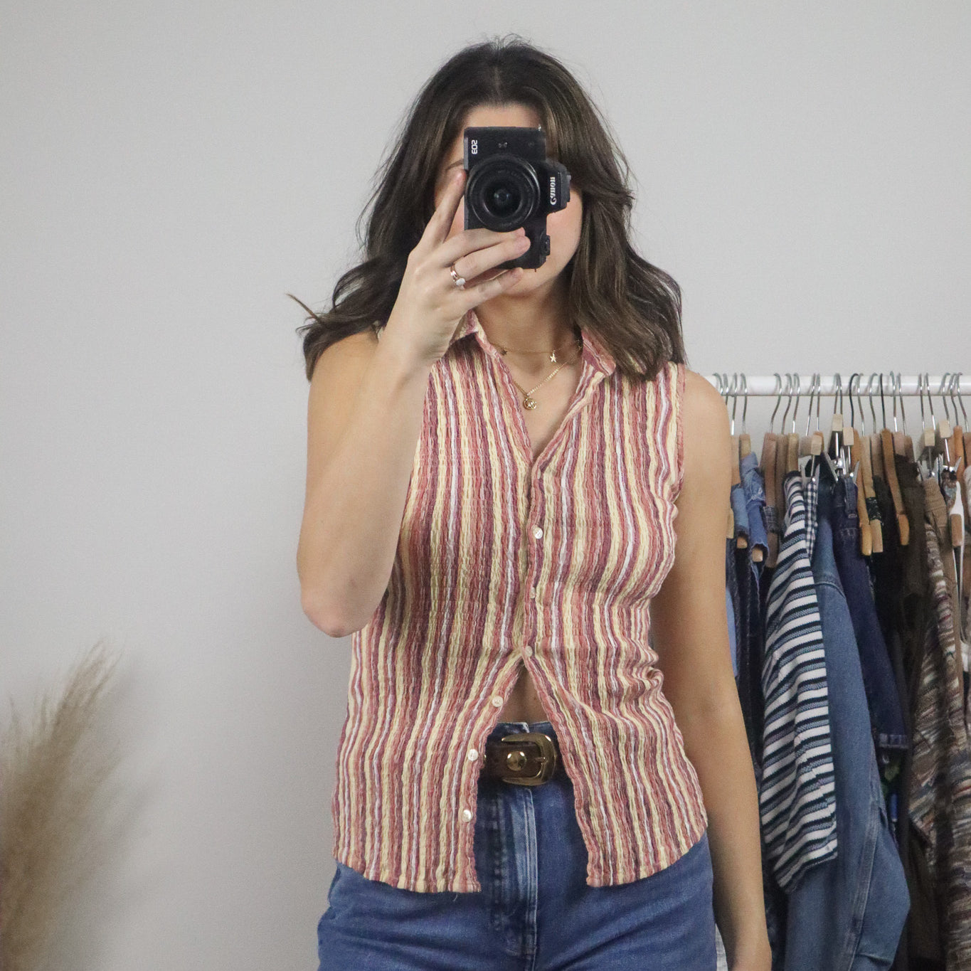 Vintage x Striped Collared Tank (S)