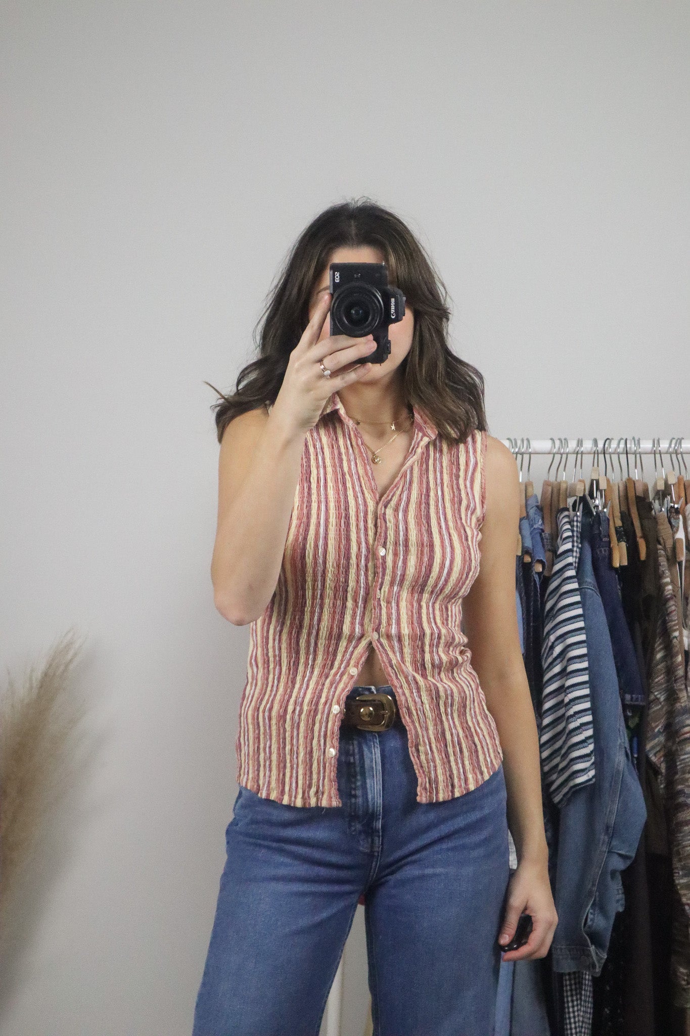 Vintage x Striped Collared Tank (S)