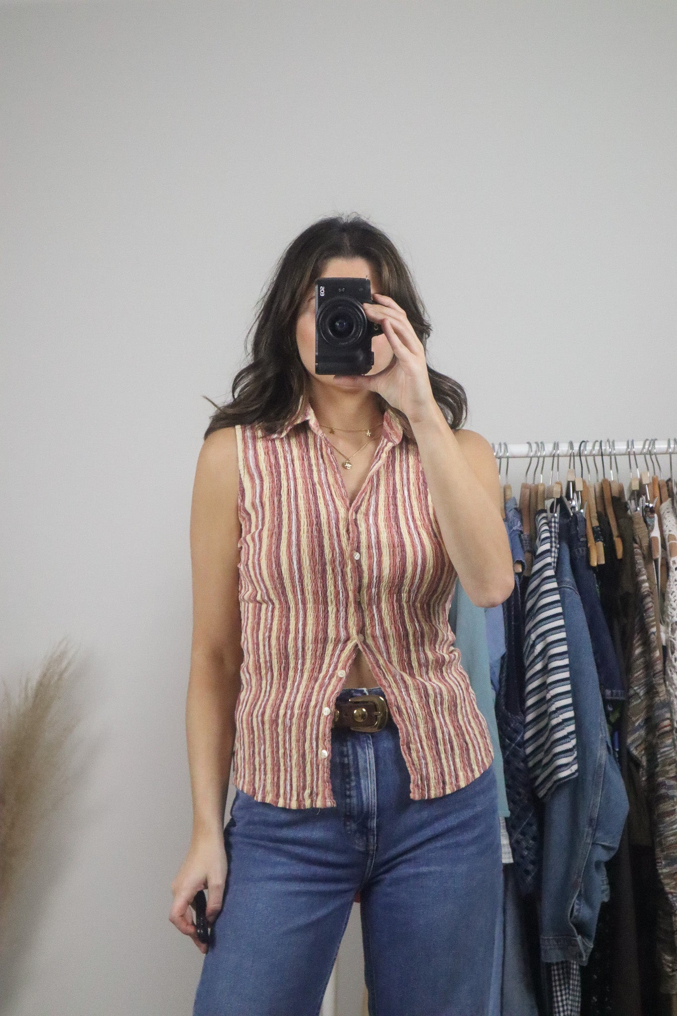 Vintage x Striped Collared Tank (S)